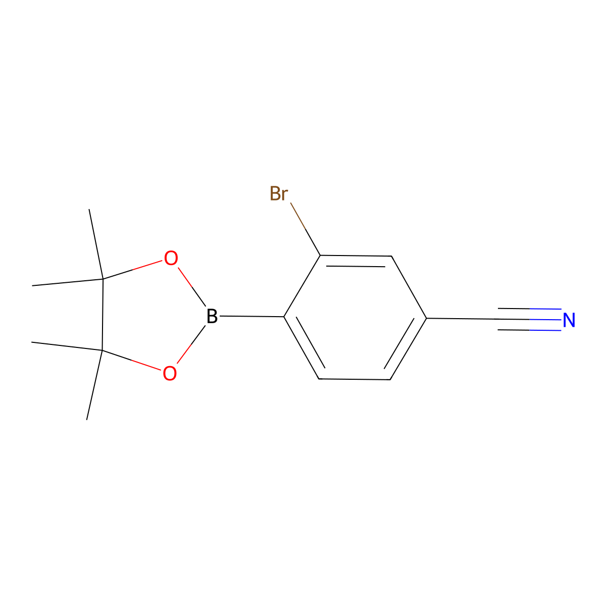 2-Bromo-4-cyanophenylboronic acid pinacol ester molecular structure, CAS 2223055-37-4