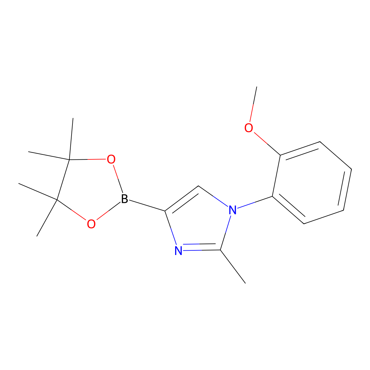 1-(2-methoxyphenyl)-2-methyl-4-(4,4,5,5-tetramethyl-1,3,2-dioxaborolan-2-yl)-1H-imidazole molecular structure, CAS 2223055-79-4