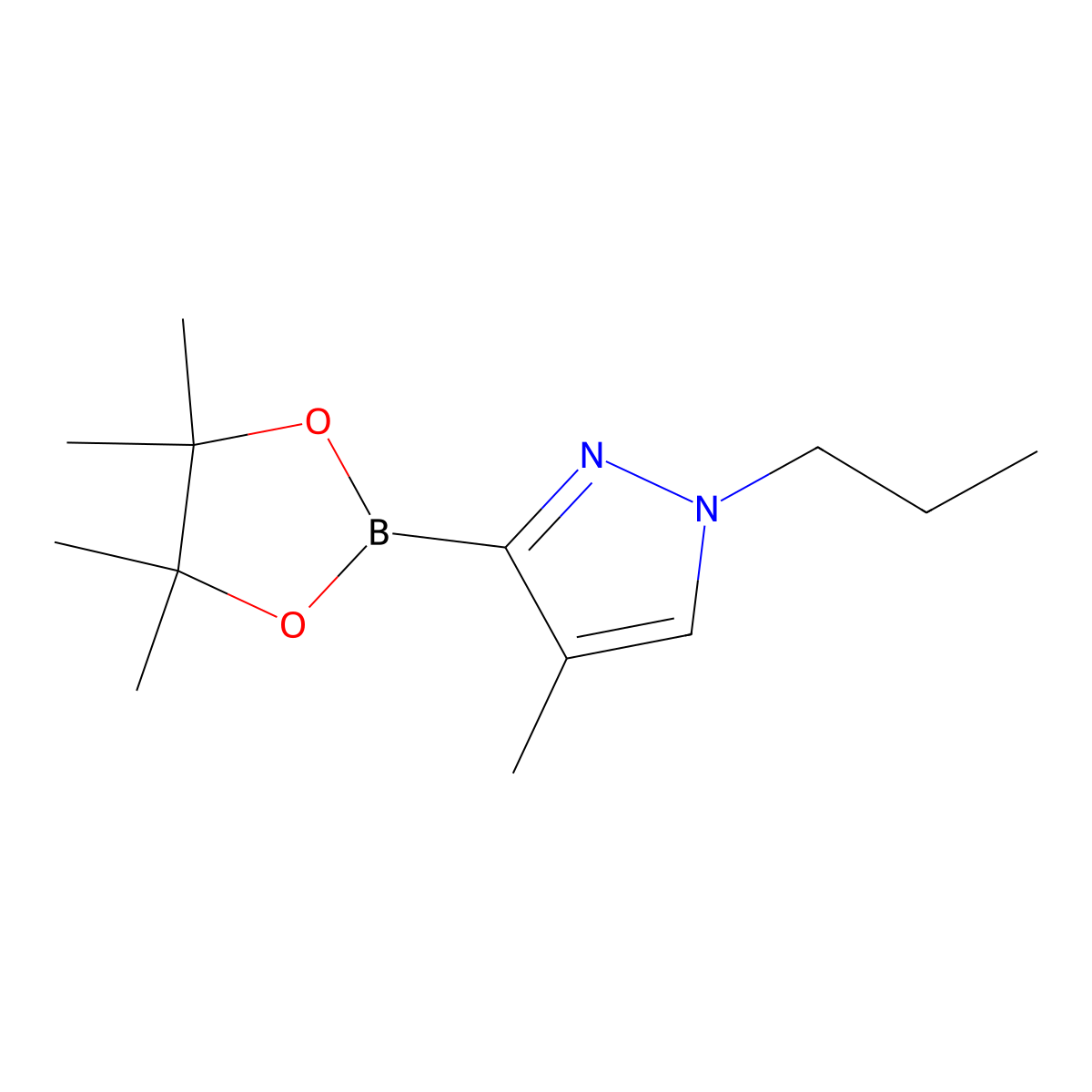 4-Methyl-1-(n-propyl)-1H-pyrazole-3-boronic acid pinacol ester molecular structure, CAS 2223055-80-7
