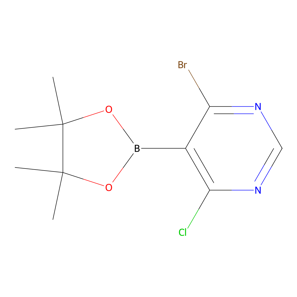 4-Chloro-6-bromopyrimidine-5-boronic acid pinacol ester molecular structure, CAS 2223055-86-3