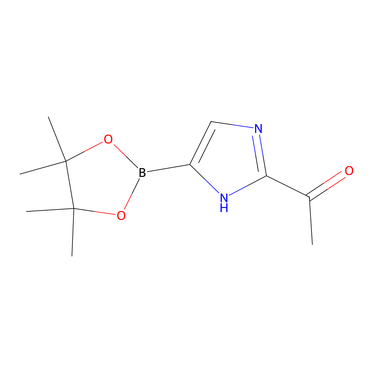 2-Acetylimidazole-4-boronic acid pinacol ester molecular structure, CAS 2223055-87-4