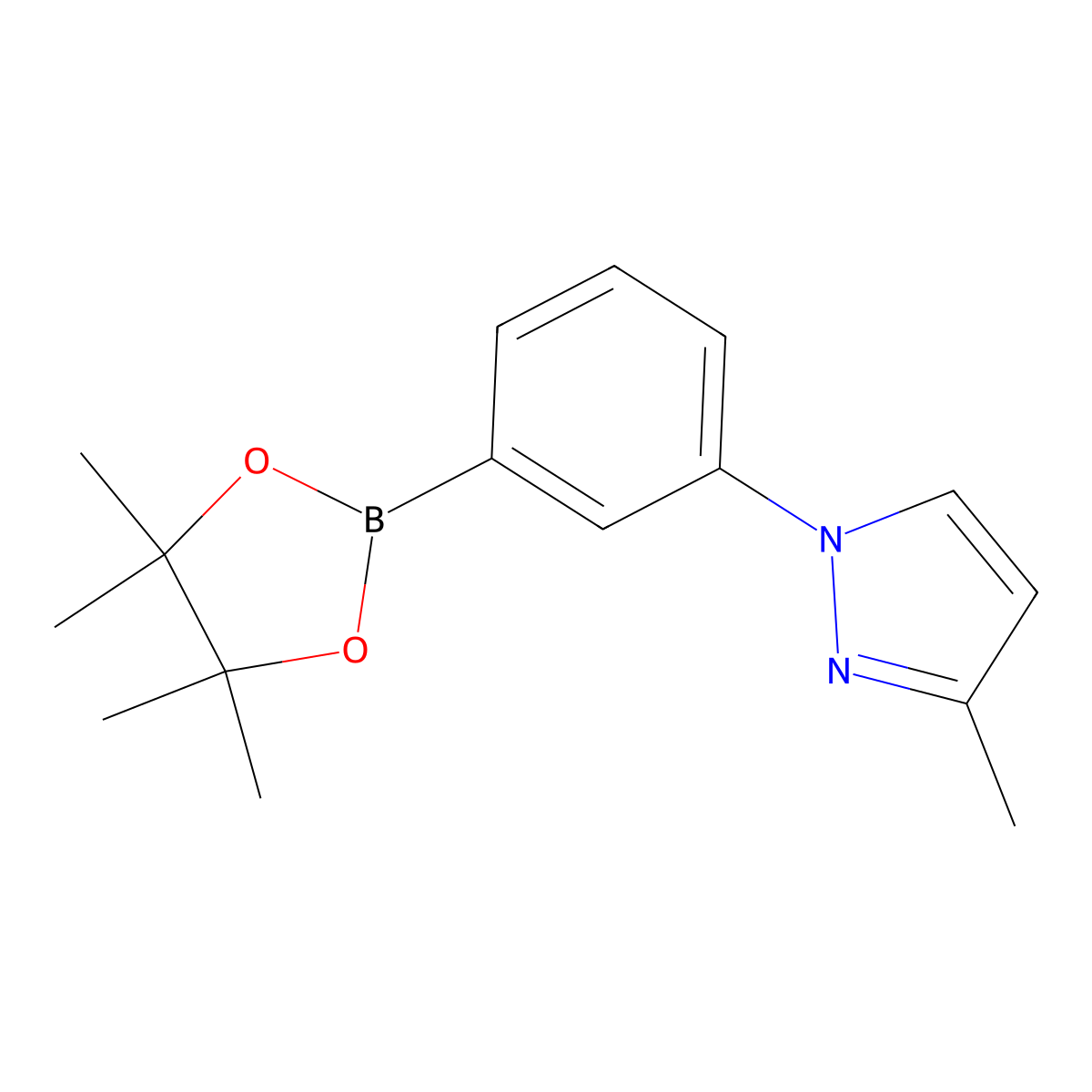 3-Methyl-1-(3-(4,4,5,5-tetramethyl-1,3,2-dioxaborolan-2-YL)phenyl)-1H-pyrazole molecular structure, CAS 2223055-88-5