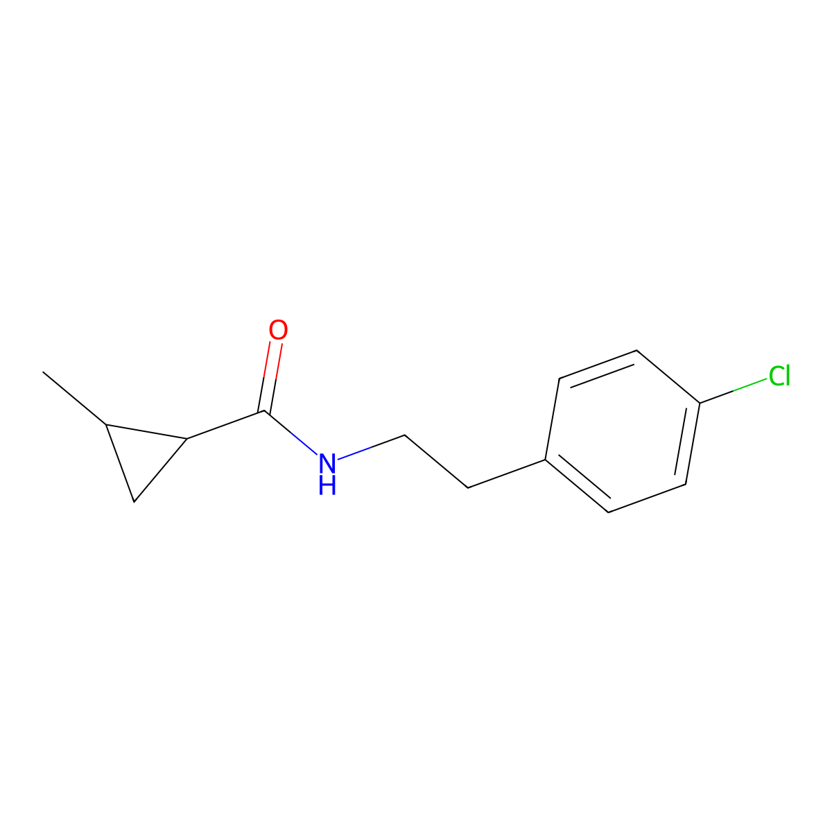 (1R,2R)-N-[2-(4-chlorophenyl)ethyl]-2-methylcyclopropane-1-carboxamide molecular structure, CAS 2223091-39-0