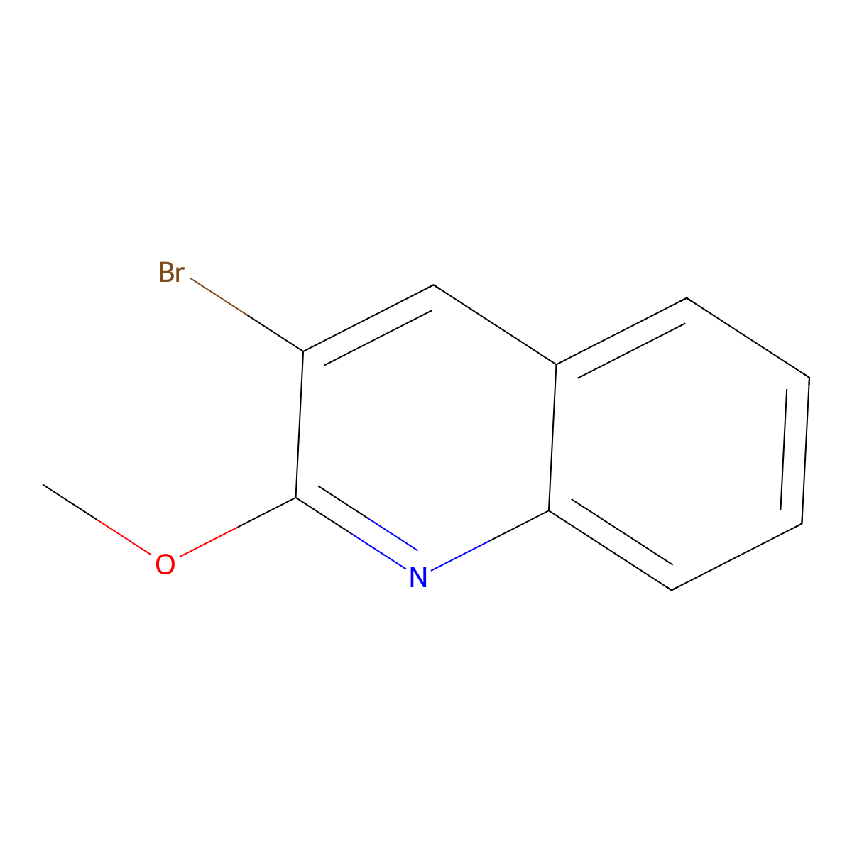 3-Bromo-2-methoxyquinoline molecular structure, CAS 222317-29-5