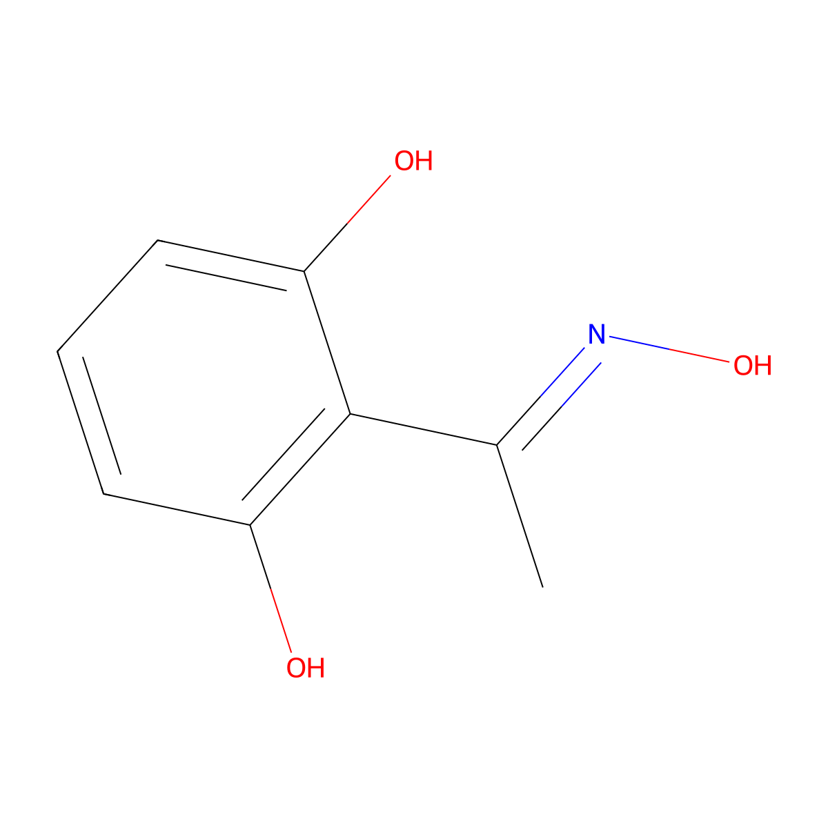 (E)-1-(2,6-Dihydroxyphenyl)ethanone oxime molecular structure, CAS 22233-82-5