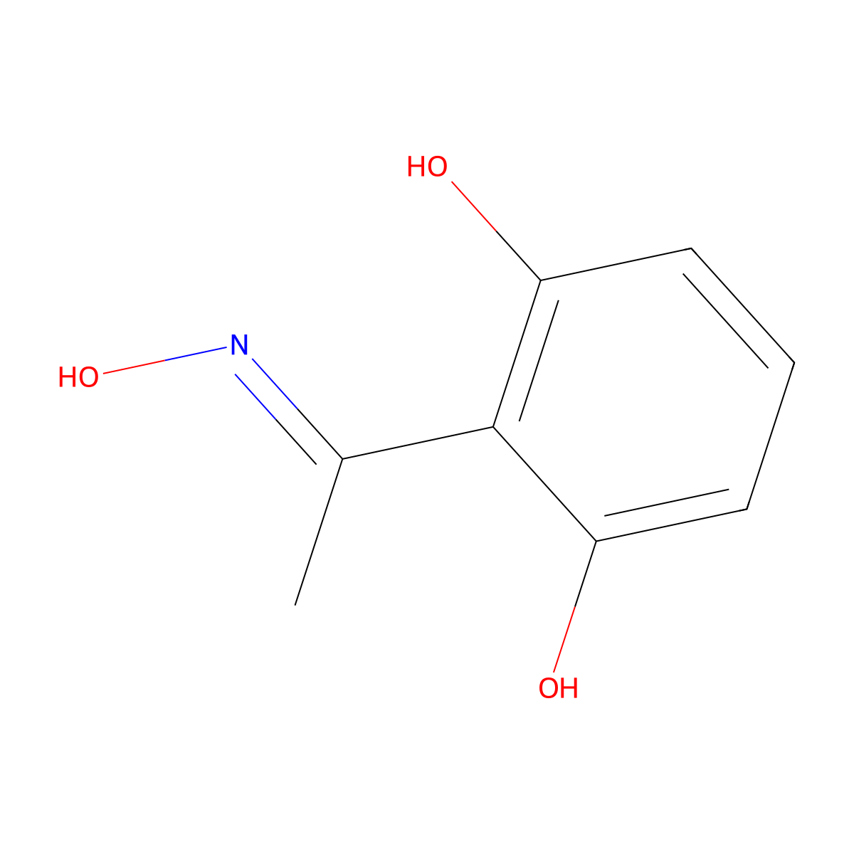 (E)-1-(2,6-Dihydroxyphenyl)ethanone oxime molecular structure, CAS 22233-82-5