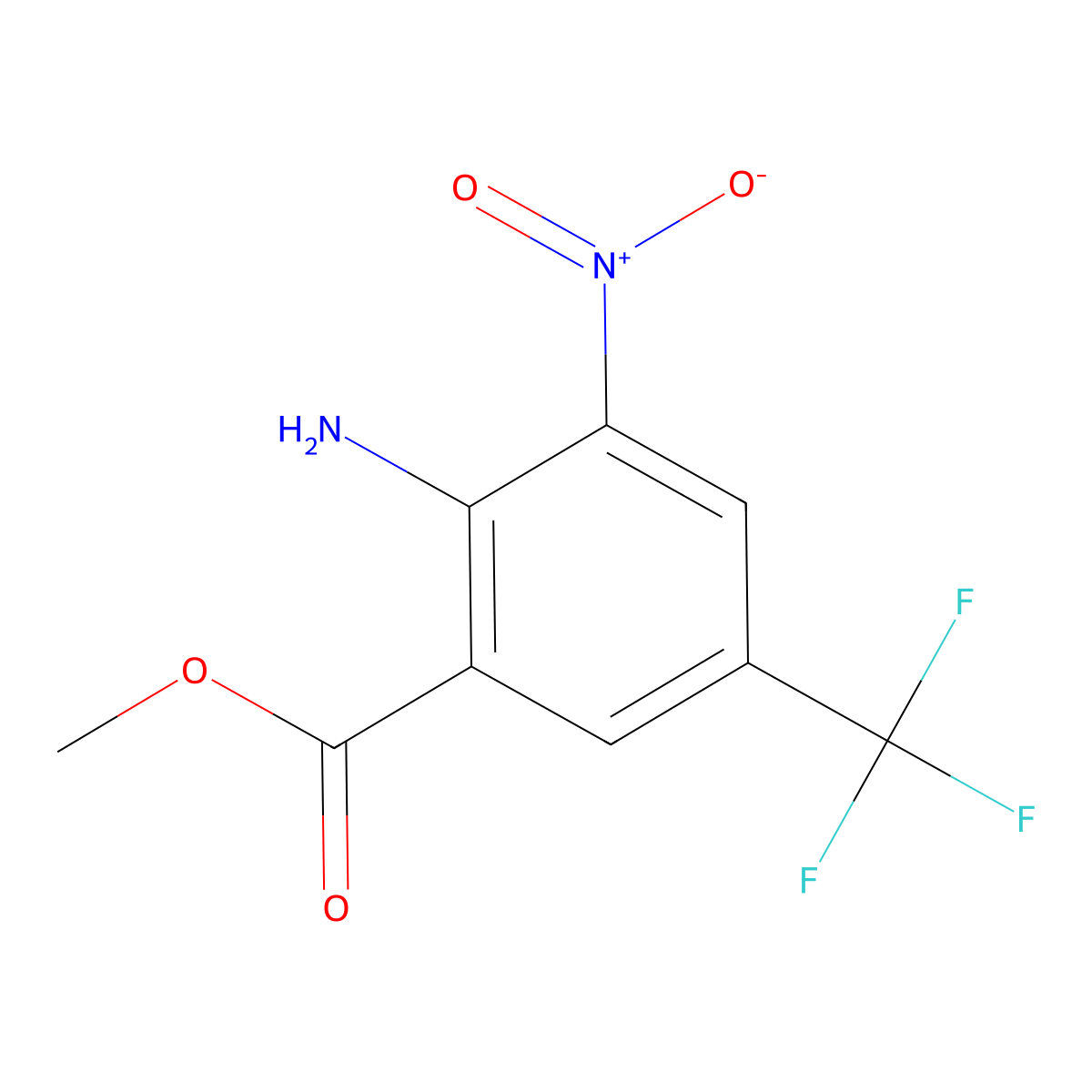 Methyl 2-amino-3-nitro-5-(trifluoromethyl)benzoate molecular structure, CAS 22235-22-9