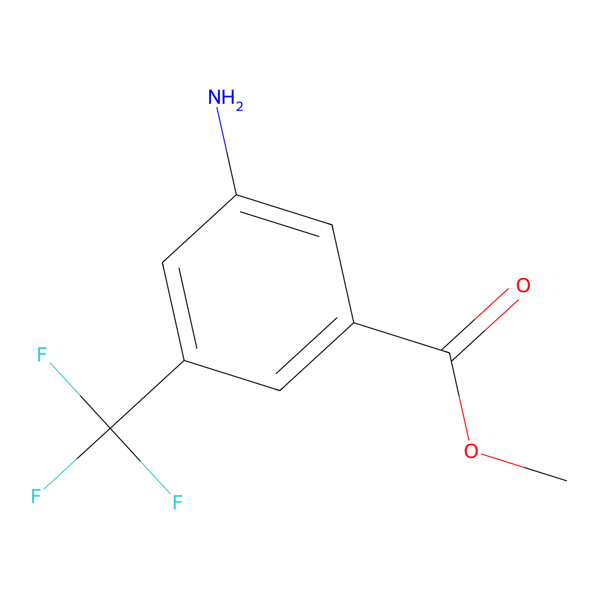 Methyl 3-amino-5-(trifluoromethyl)benzoate molecular structure, CAS 22235-25-2