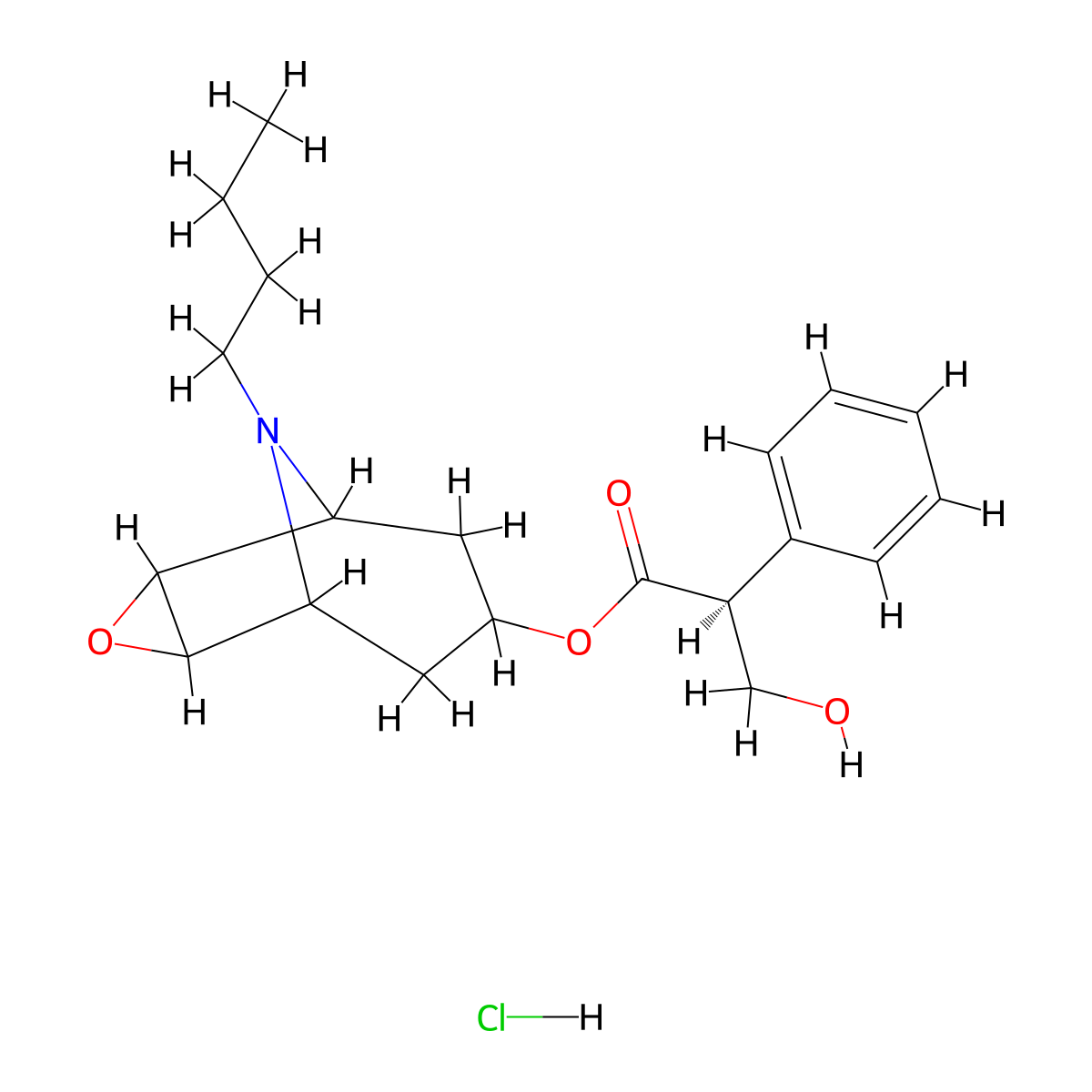 N-Butyl Nor Scopolamine Hydrochloride molecular structure, CAS 22235-98-9