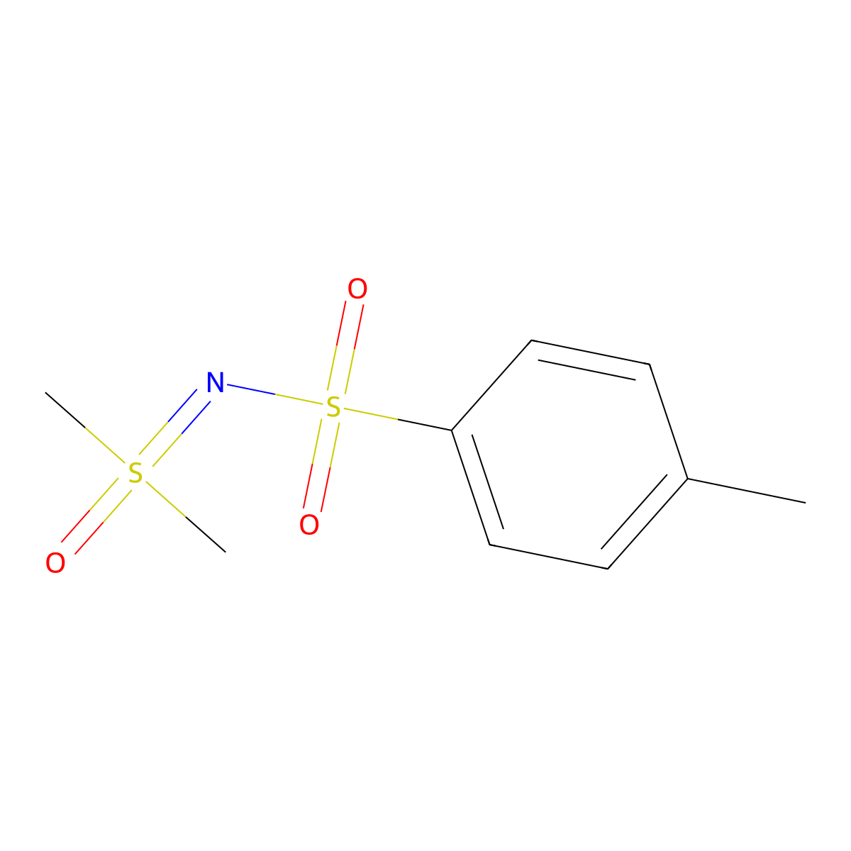 S,S-dimethyl-N-(p-tolylsulphonyl)sulphoximide molecular structure, CAS 22236-45-9