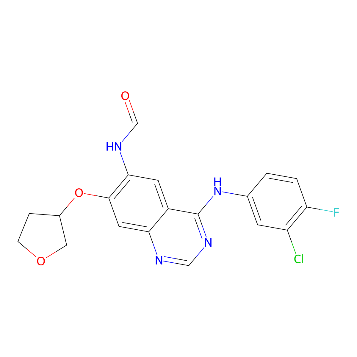 (S)-N-(4-((3-Chloro-4-fluorophenyl)amino)-7-((tetrahydrofuran-3-yl)oxy)quinazolin-6-yl)formamide (Afatinib Impurity) molecular structure, CAS 2223677-60-7