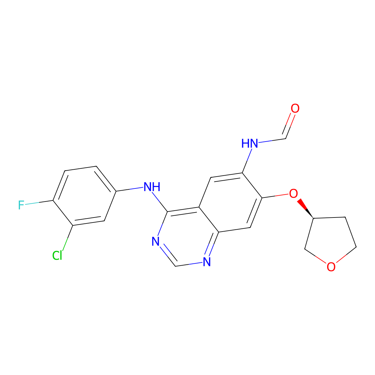 (S)-N-(4-((3-Chloro-4-fluorophenyl)amino)-7-((tetrahydrofuran-3-yl)oxy)quinazolin-6-yl)formamide (Afatinib Impurity) molecular structure, CAS 2223677-60-7