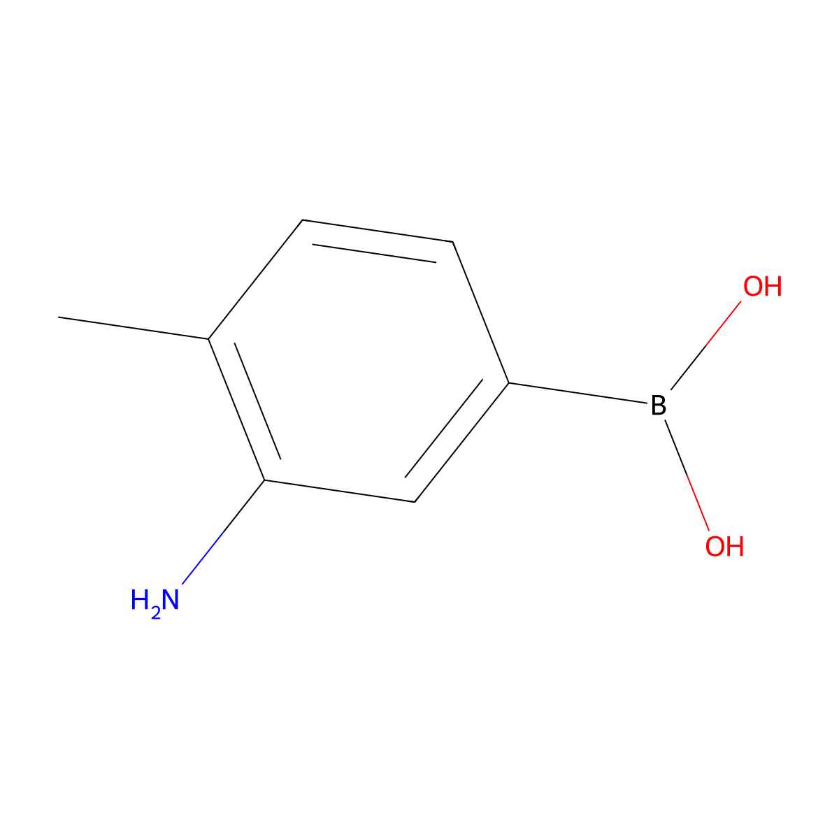 (3-Amino-4-methylphenyl)boronic acid molecular structure, CAS 22237-12-3