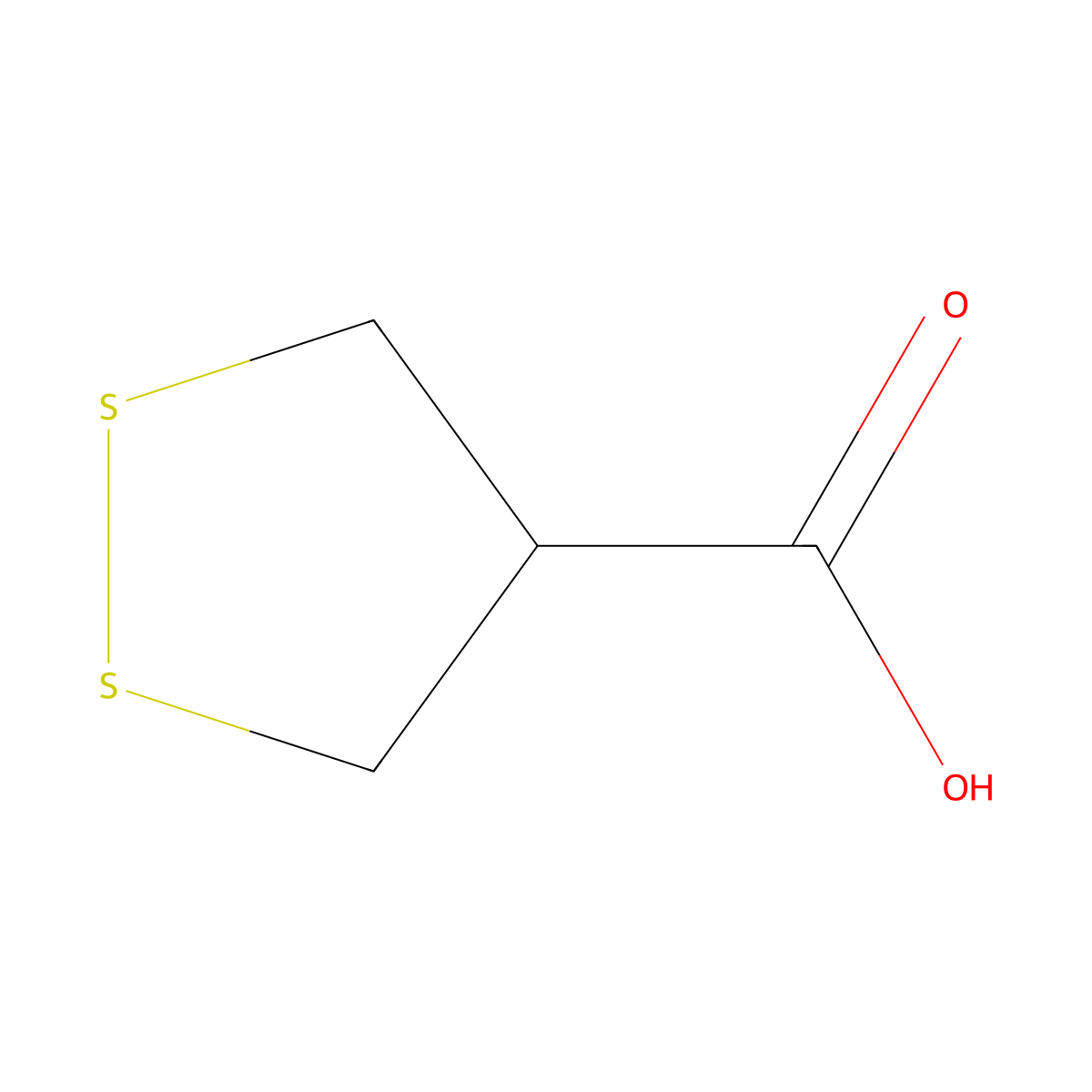 1,2-Dithiolane-4-carboxylic acid molecular structure, CAS 2224-02-4