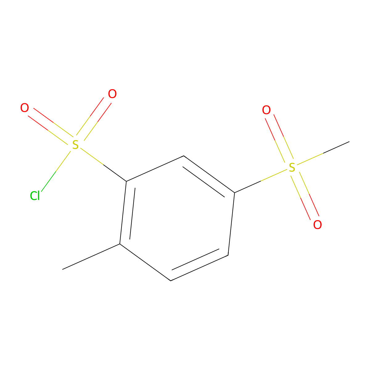 5-Methanesulfonyl-2-methylbenzene-1-sulfonyl chloride molecular structure, CAS 2224-67-1