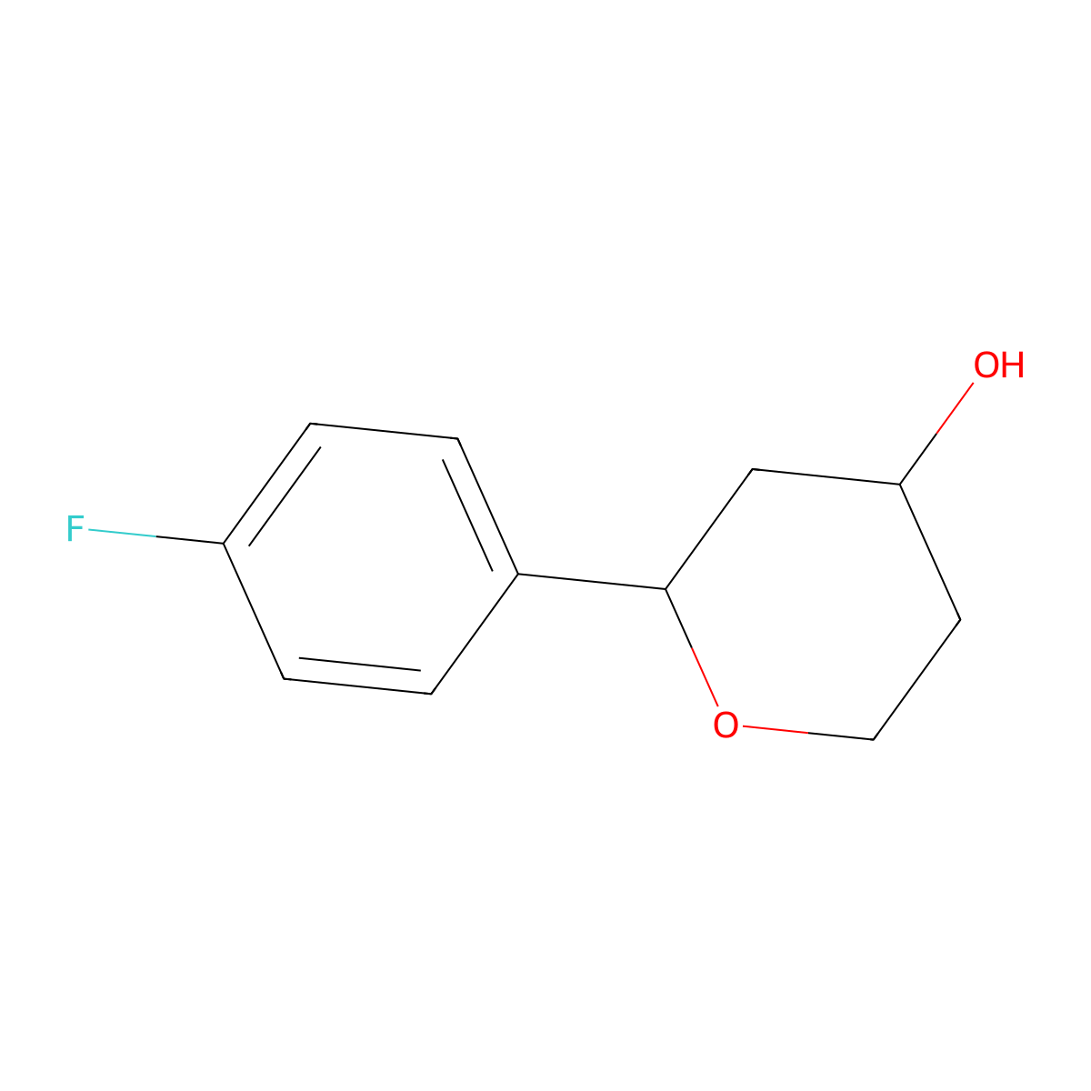 2-(4-Fluorophenyl)tetrahydro-2H-pyran-4-ol molecular structure, CAS 222405-12-1