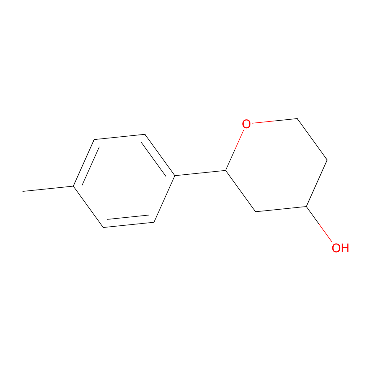 2-(4-Methylphenyl)oxan-4-ol molecular structure, CAS 222405-29-0