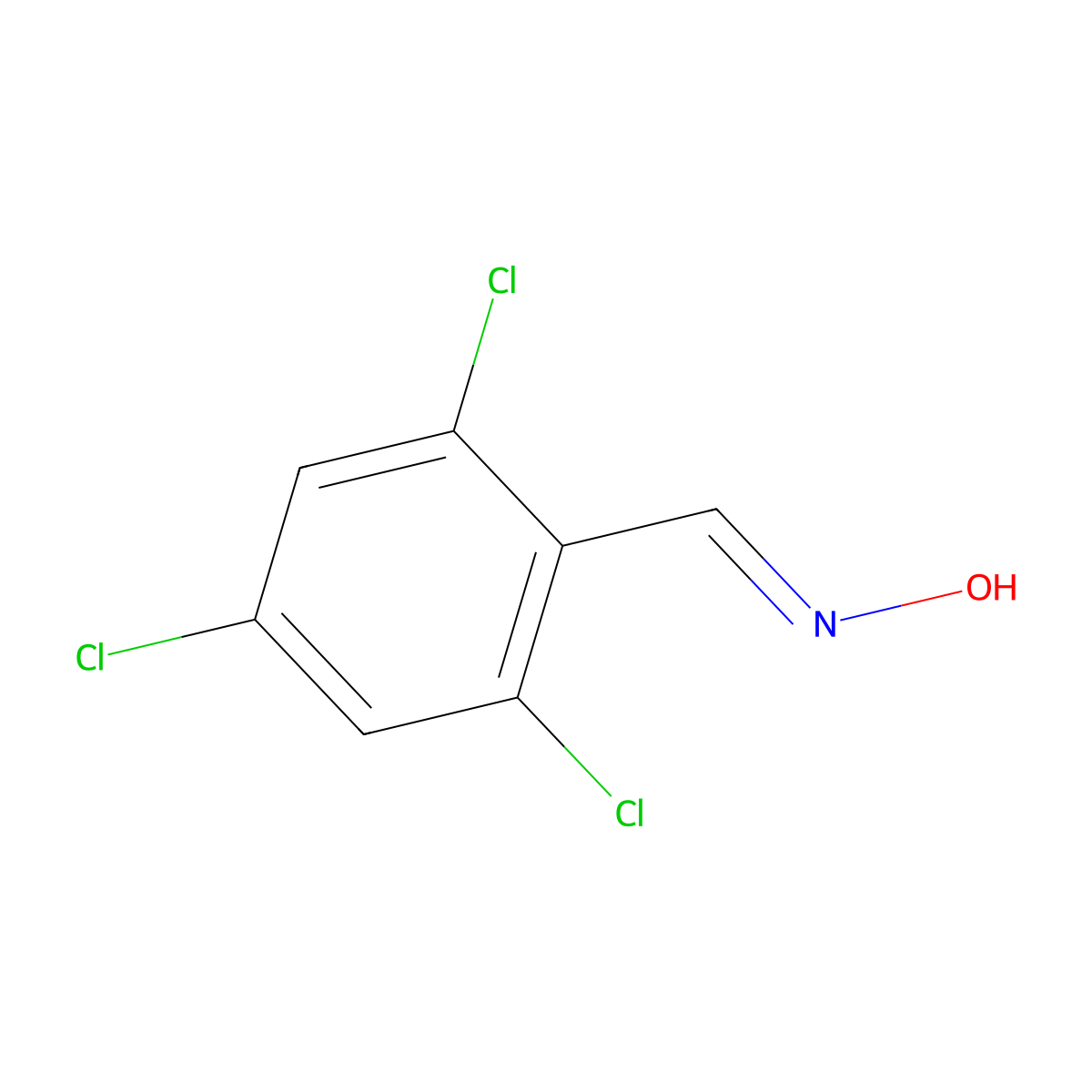 2,4,6-Trichloro-benzaldehyde-oxime molecular structure, CAS 22241-21-0