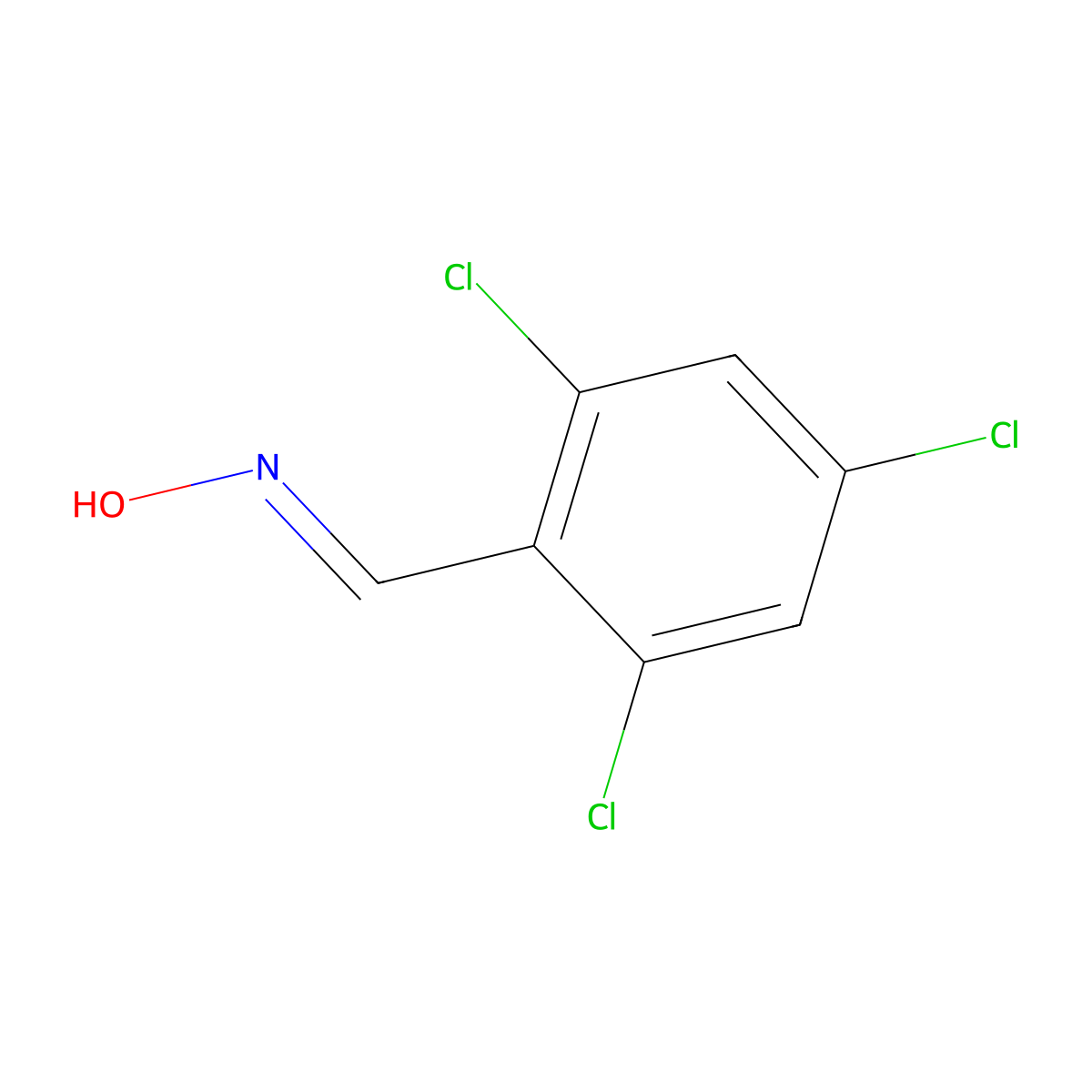 2,4,6-Trichloro-benzaldehyde-oxime molecular structure, CAS 22241-21-0