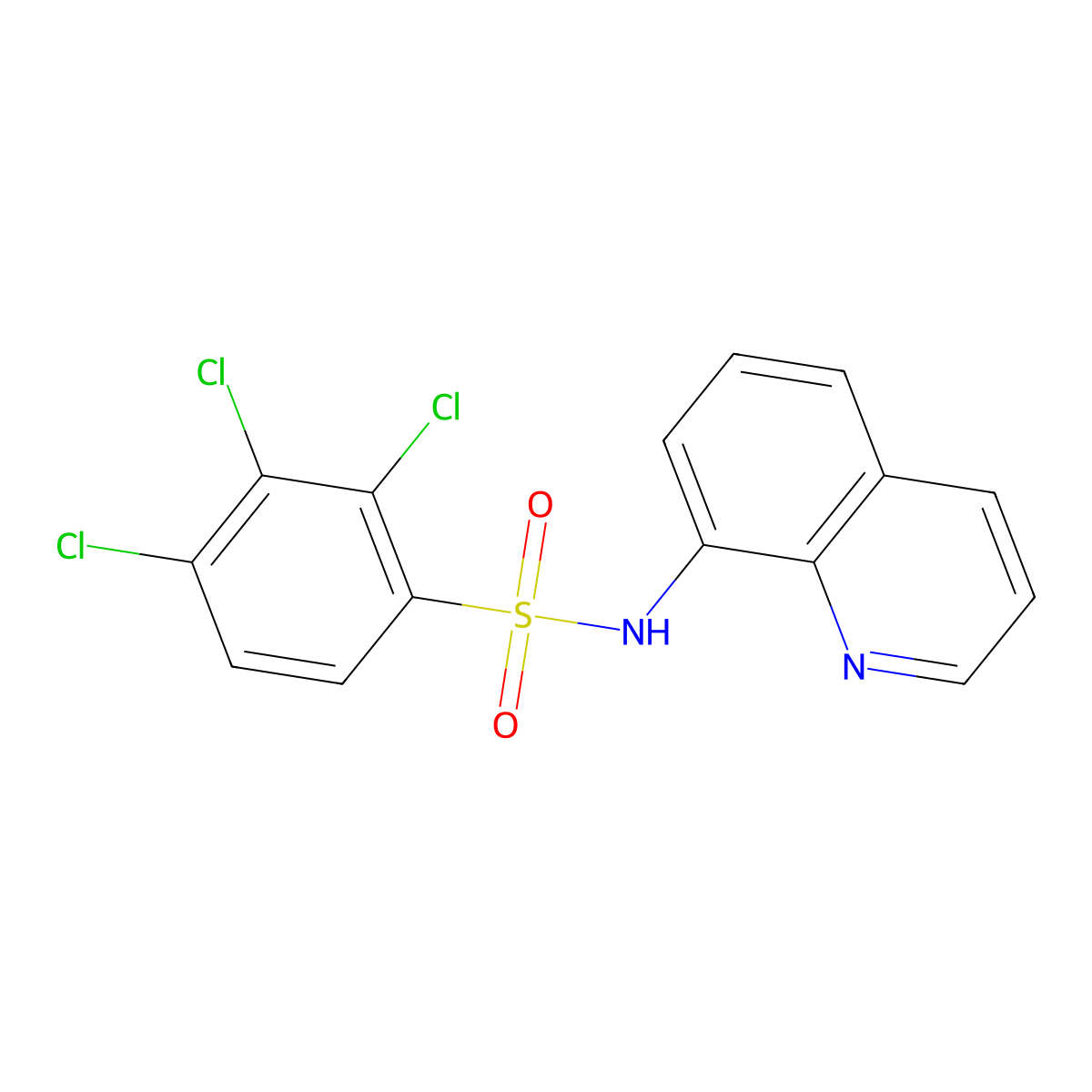 2,3,4-trichloro-N-(quinolin-8-yl)benzene-1-sulfonamide molecular structure, CAS 2224168-09-4