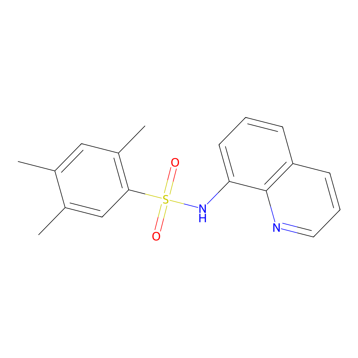 2,4,5-trimethyl-N-(quinolin-8-yl)benzene-1-sulfonamide molecular structure, CAS 2224208-11-9