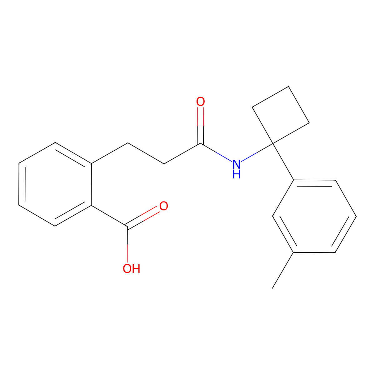 2-(2-{[1-(3-Methylphenyl)cyclobutyl]carbamoyl}ethyl)benzoic acid molecular structure, CAS 2224240-76-8