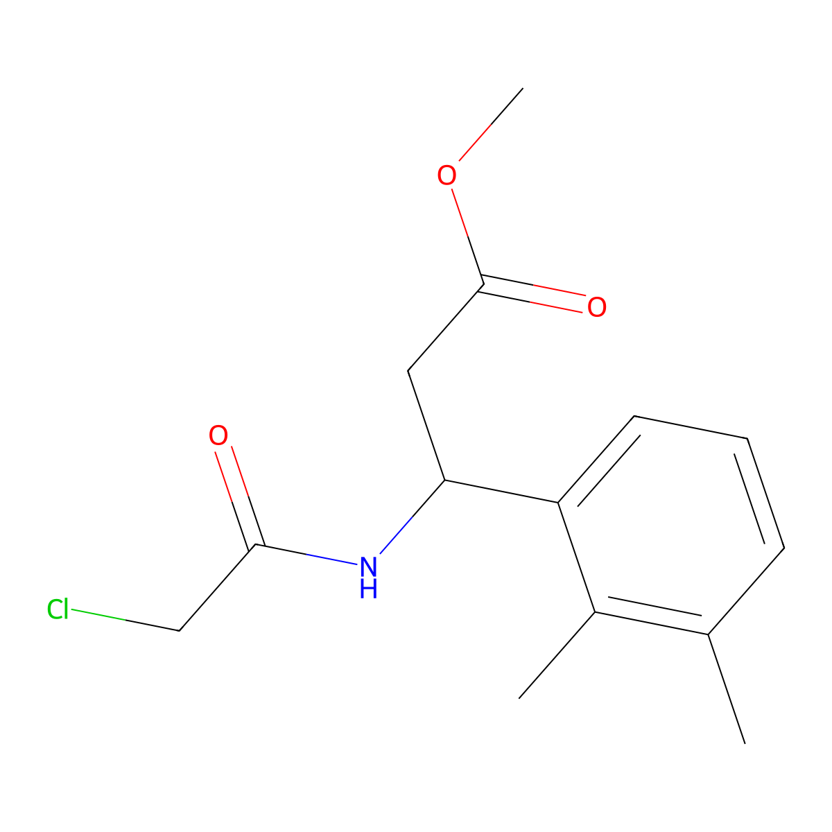 Methyl 3-(2-chloroacetamido)-3-(2,3-dimethylphenyl)propanoate molecular structure, CAS 2224257-01-4