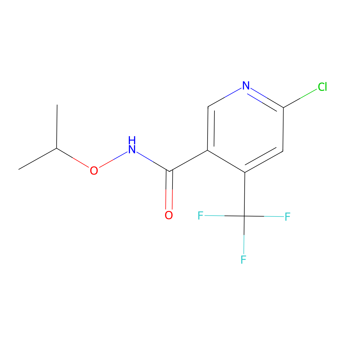 6-Chloro-n-(propan-2-yloxy)-4-(trifluoromethyl)pyridine-3-carboxamide molecular structure, CAS 2224300-60-9