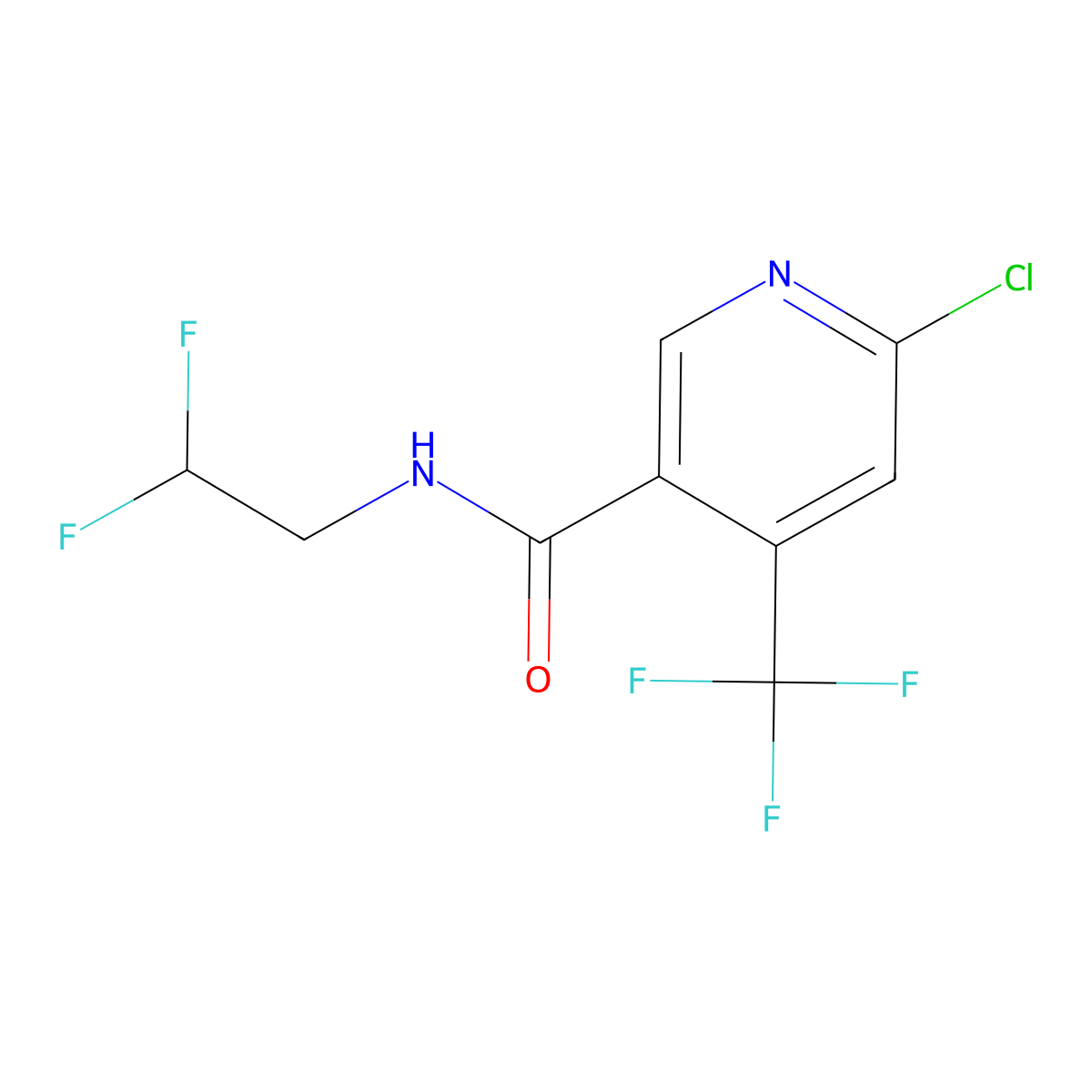 6-Chloro-N-(2,2-difluoroethyl)-4-(trifluoromethyl)pyridine-3-carboxamide molecular structure, CAS 2224368-71-0