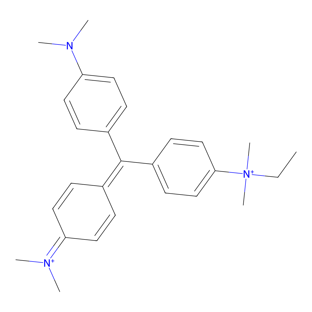 Ethyl Green cation molecular structure, CAS 22244-13-9