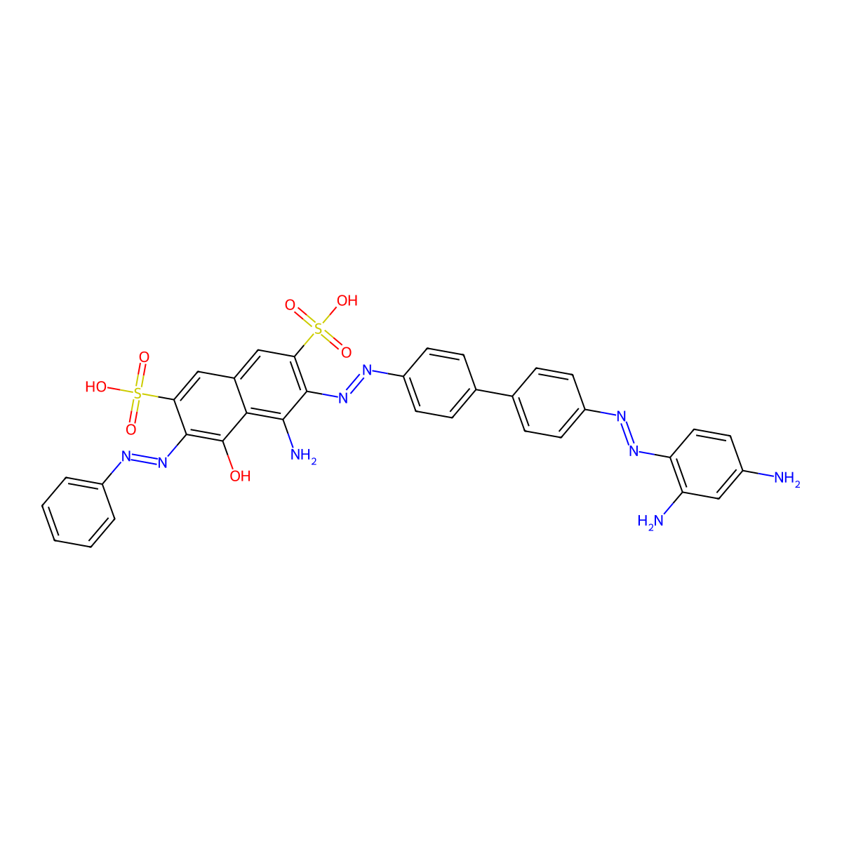 Direct Black 38 (free acid) molecular structure, CAS 22244-14-0