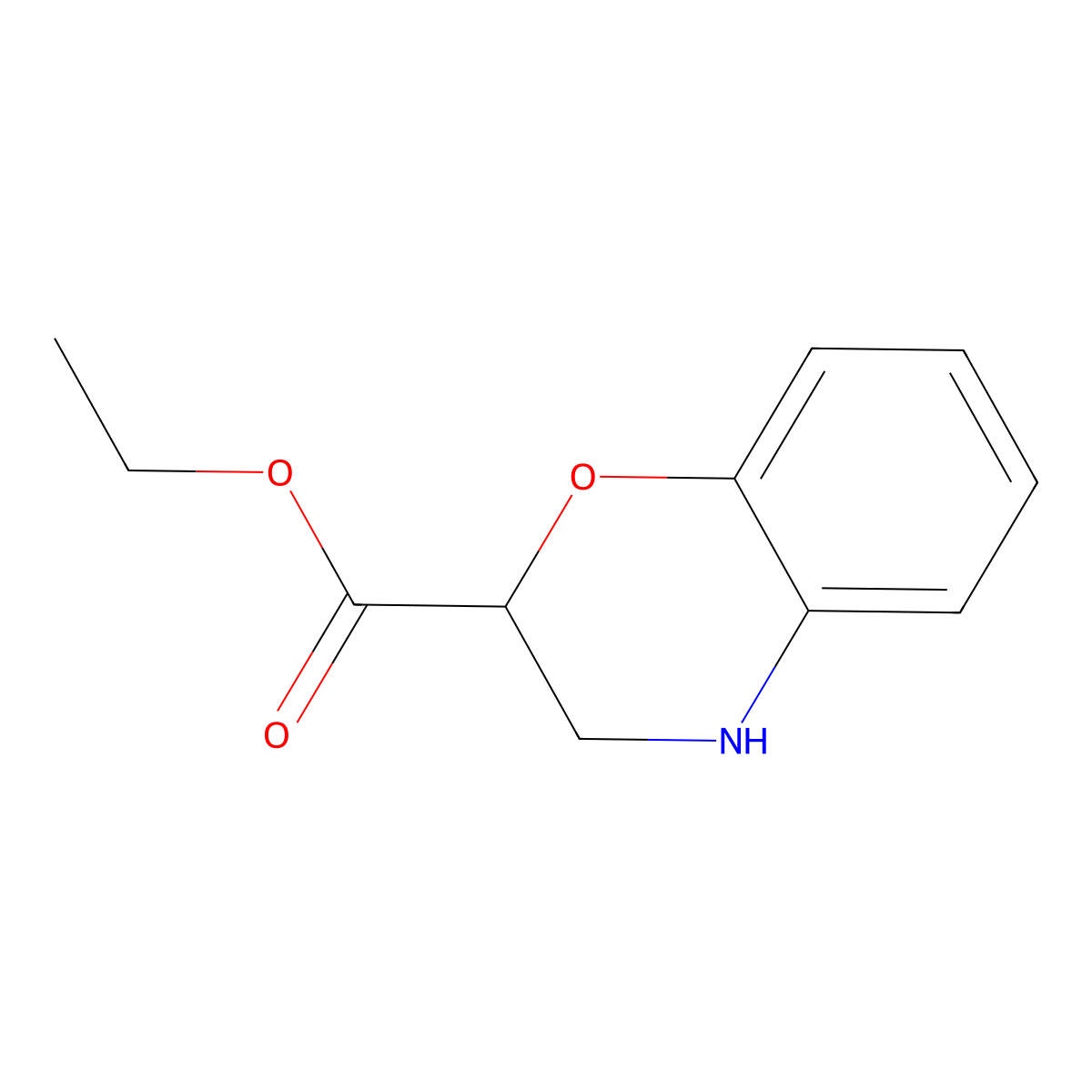 Ethyl 3,4-dihydro-2H-1,4-benzoxazine-2-carboxylate molecular structure, CAS 22244-22-0