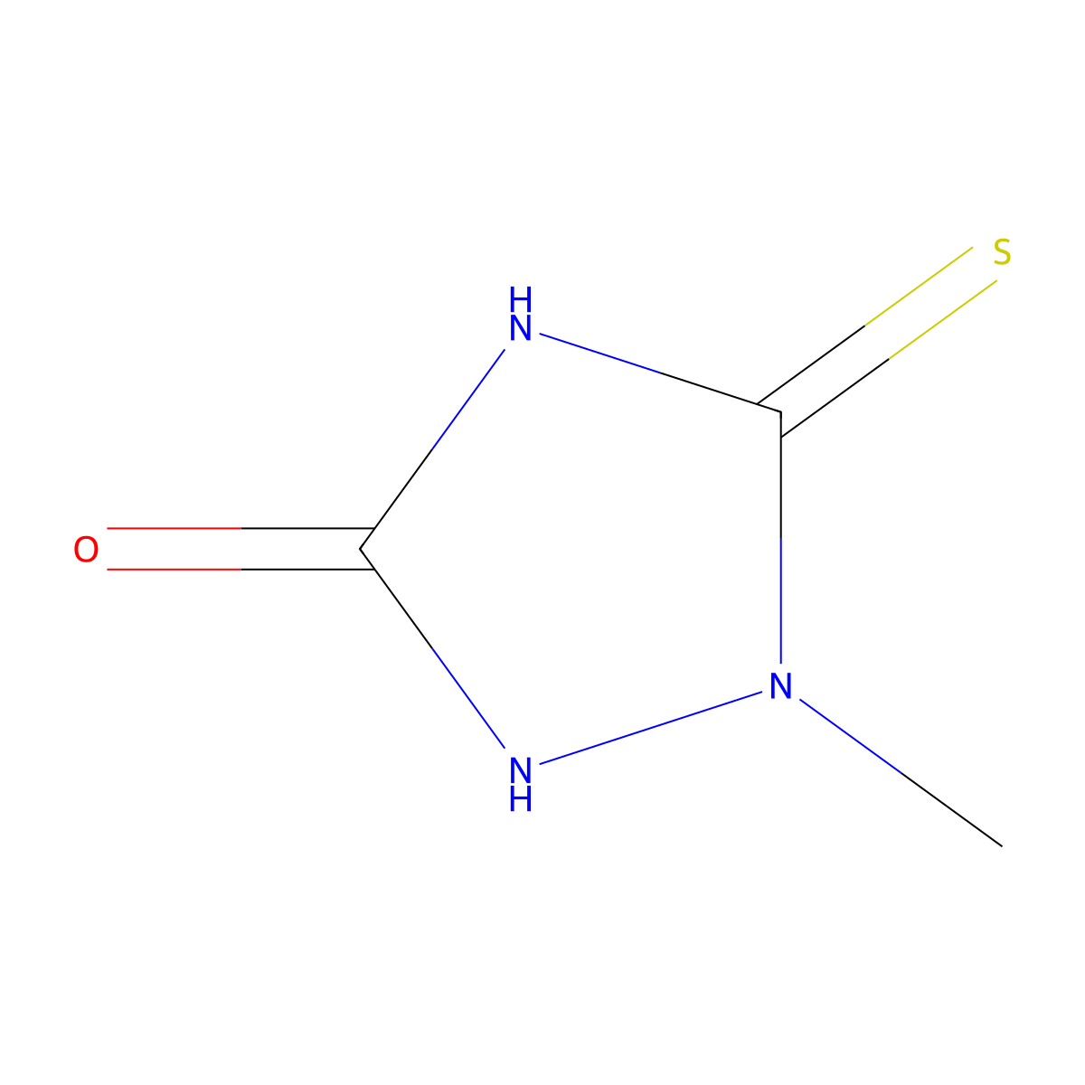 5-mercapto-1-methyl-1,2-dihydro-3H-1,2,4-triazol-3-one molecular structure, CAS 22244-62-8