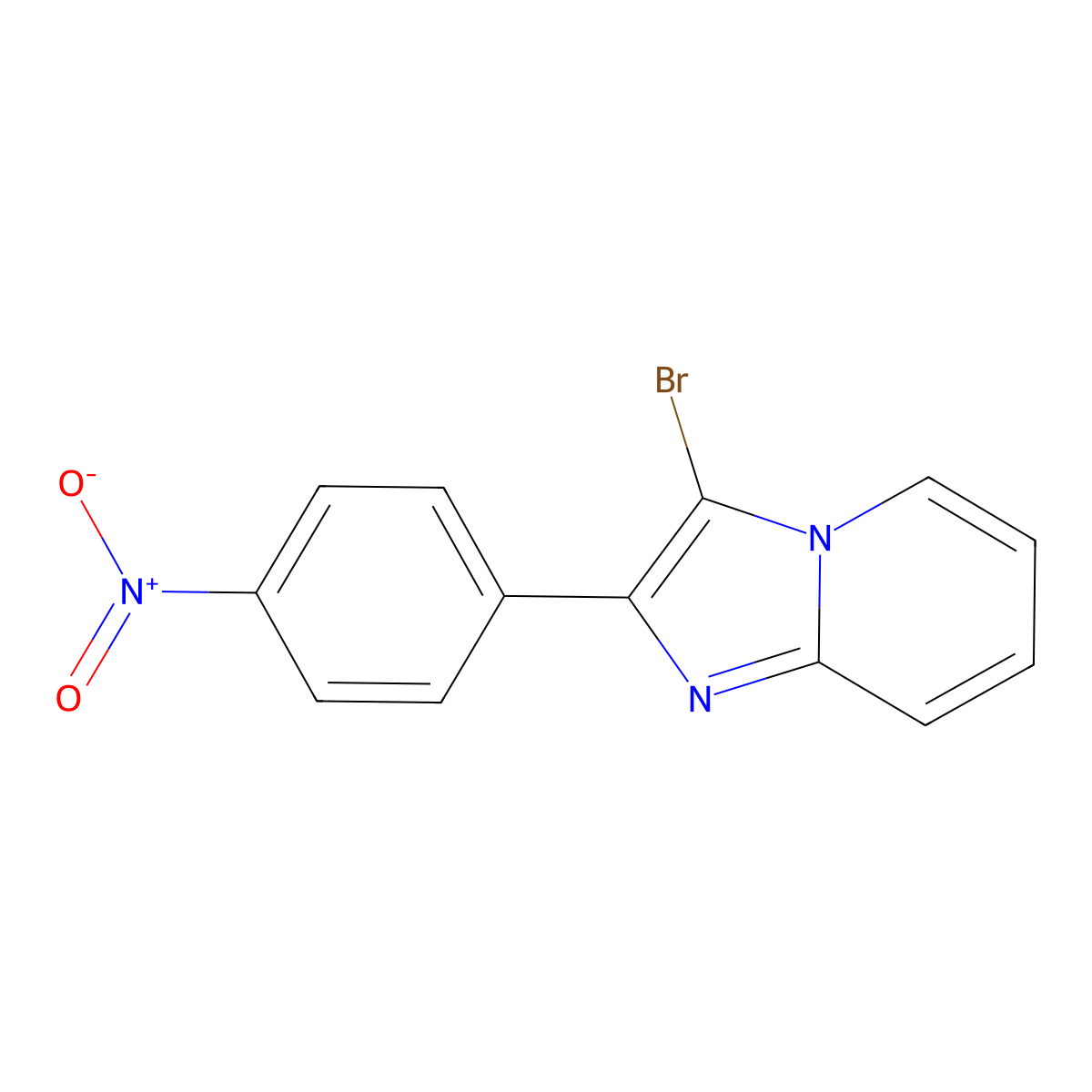 3-Bromo-2-(4-nitrophenyl)imidazo[1,2-a]pyridine molecular structure, CAS 22244-95-7