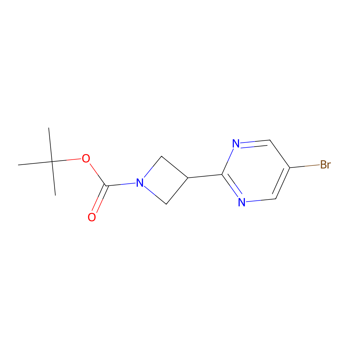 tert-Butyl 3-(5-bromopyrimidin-2-yl)azetidine-1-carboxylate molecular structure, CAS 2224427-47-6