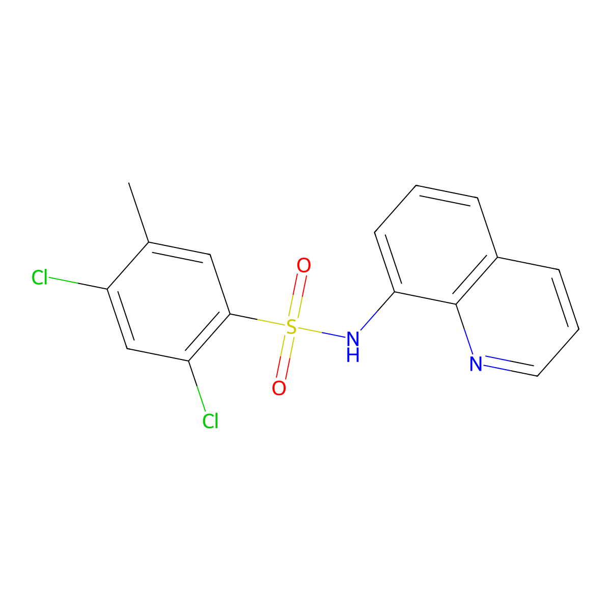 2,4-dichloro-5-methyl-N-(quinolin-8-yl)benzene-1-sulfonamide molecular structure, CAS 2224479-69-8