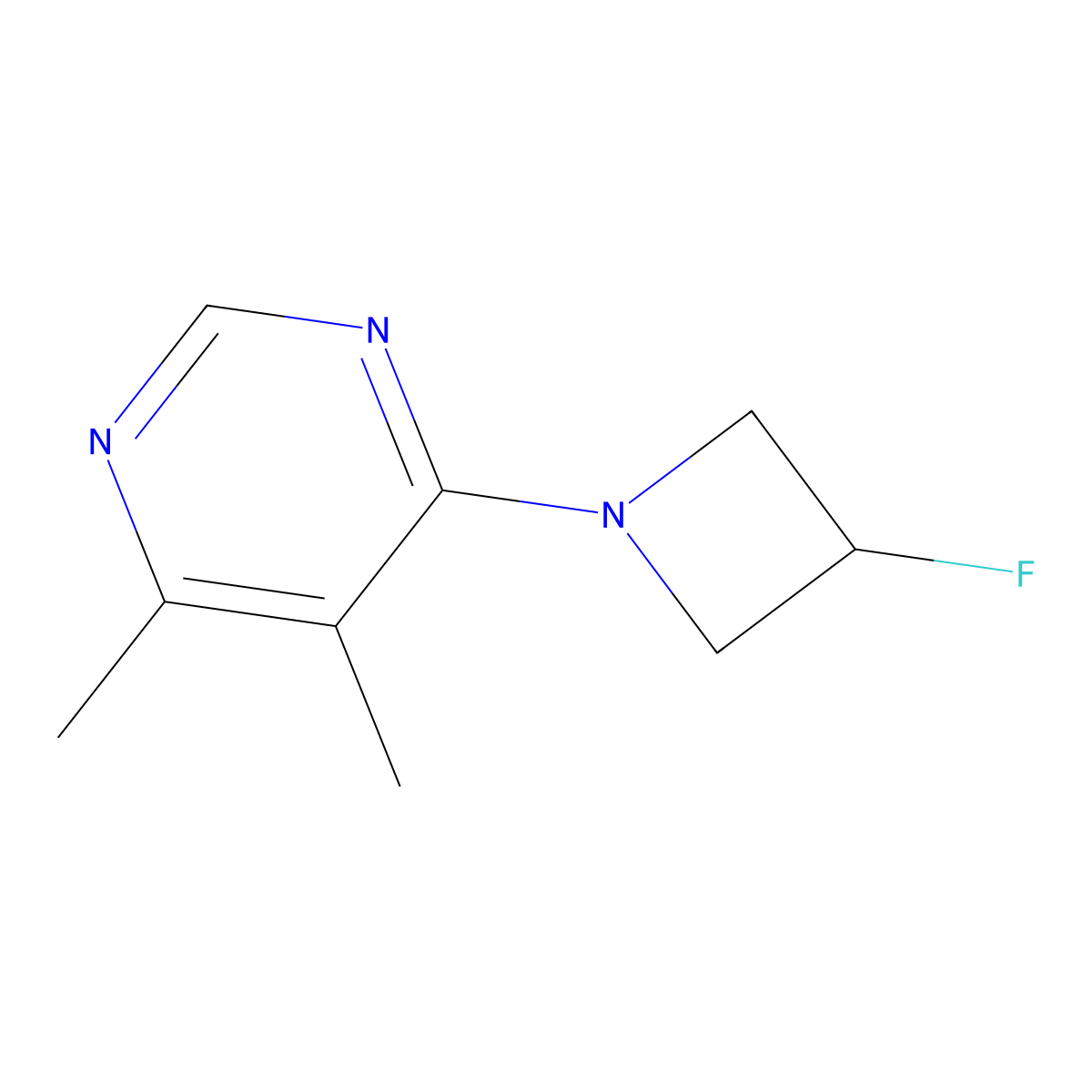4-(3-Fluoroazetidin-1-yl)-5,6-dimethylpyrimidine molecular structure, CAS 2224492-90-2
