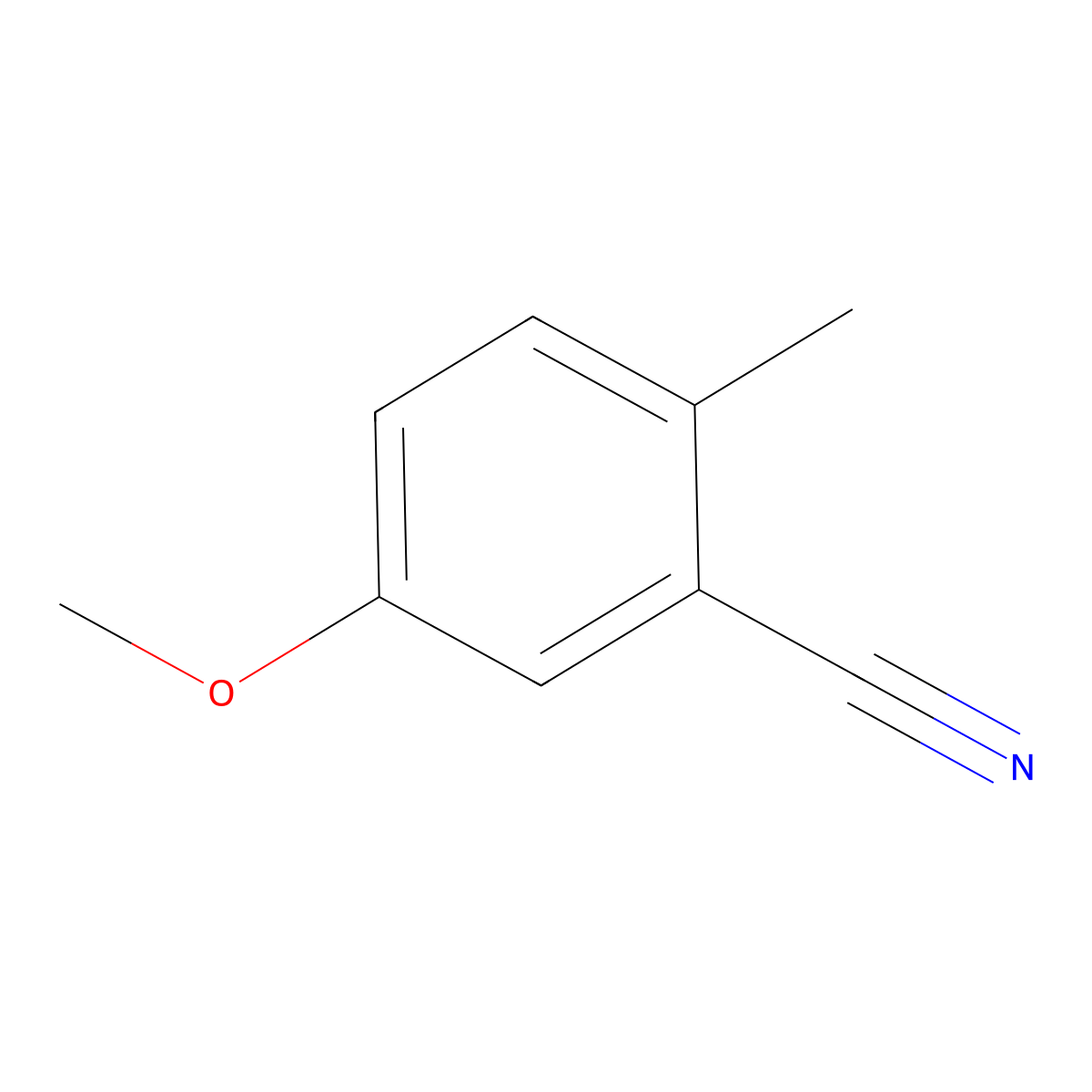 5-Methoxy-2-methylbenzonitrile molecular structure, CAS 22246-19-1