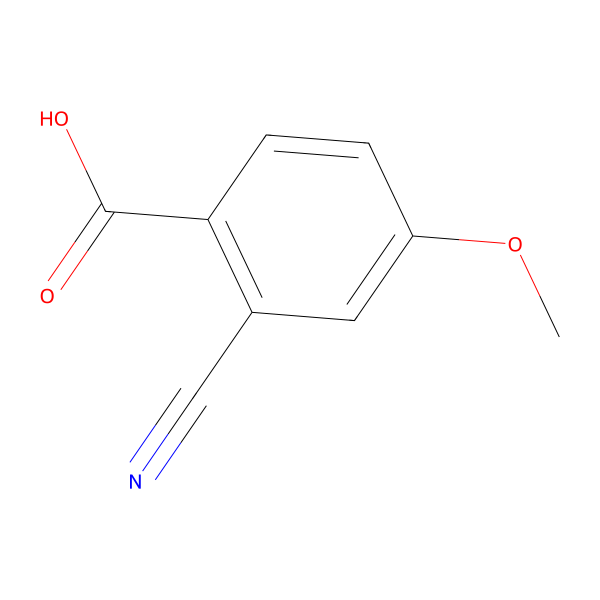 2-Cyano-4-methoxybenzoic acid molecular structure, CAS 22246-20-4