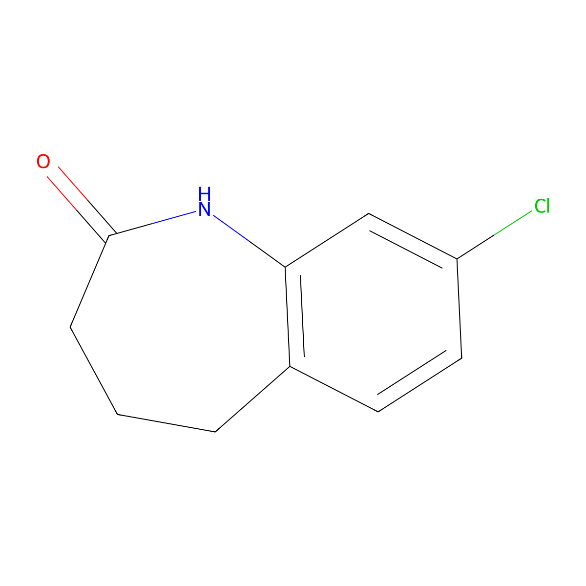 8-chloro-1,3,4,5-tetrahydro-2H-1-benzazepin-2-one molecular structure, CAS 22246-78-2