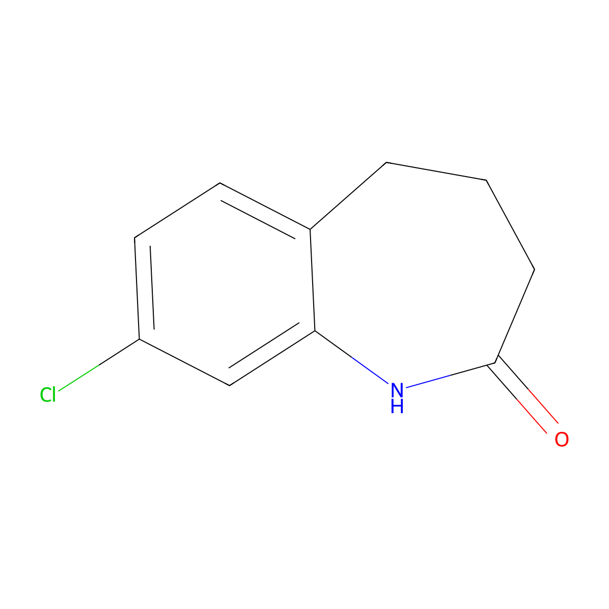 8-chloro-1,3,4,5-tetrahydro-2H-1-benzazepin-2-one molecular structure, CAS 22246-78-2