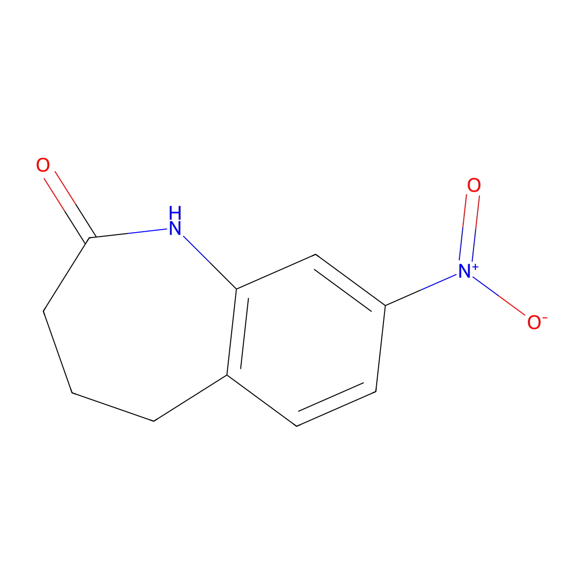 8-Nitro-1,3,4,5-tetrahydro-2H-1-benzazepin-2-one molecular structure, CAS 22246-79-3