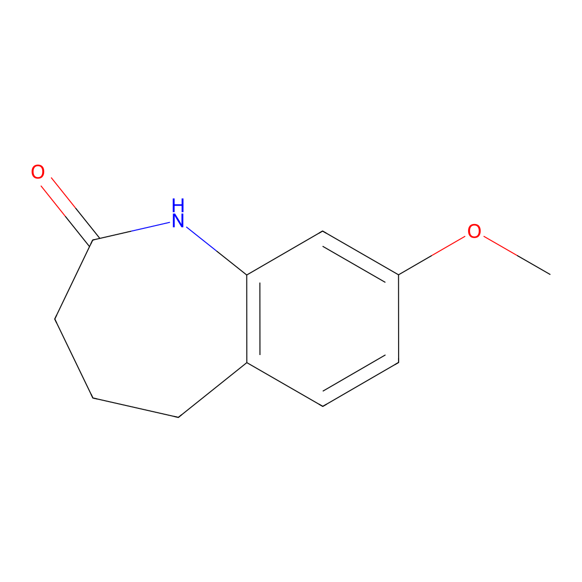 8-methoxy-2,3,4,5-tetrahydro-1H-1-benzazepin-2-one molecular structure, CAS 22246-83-9
