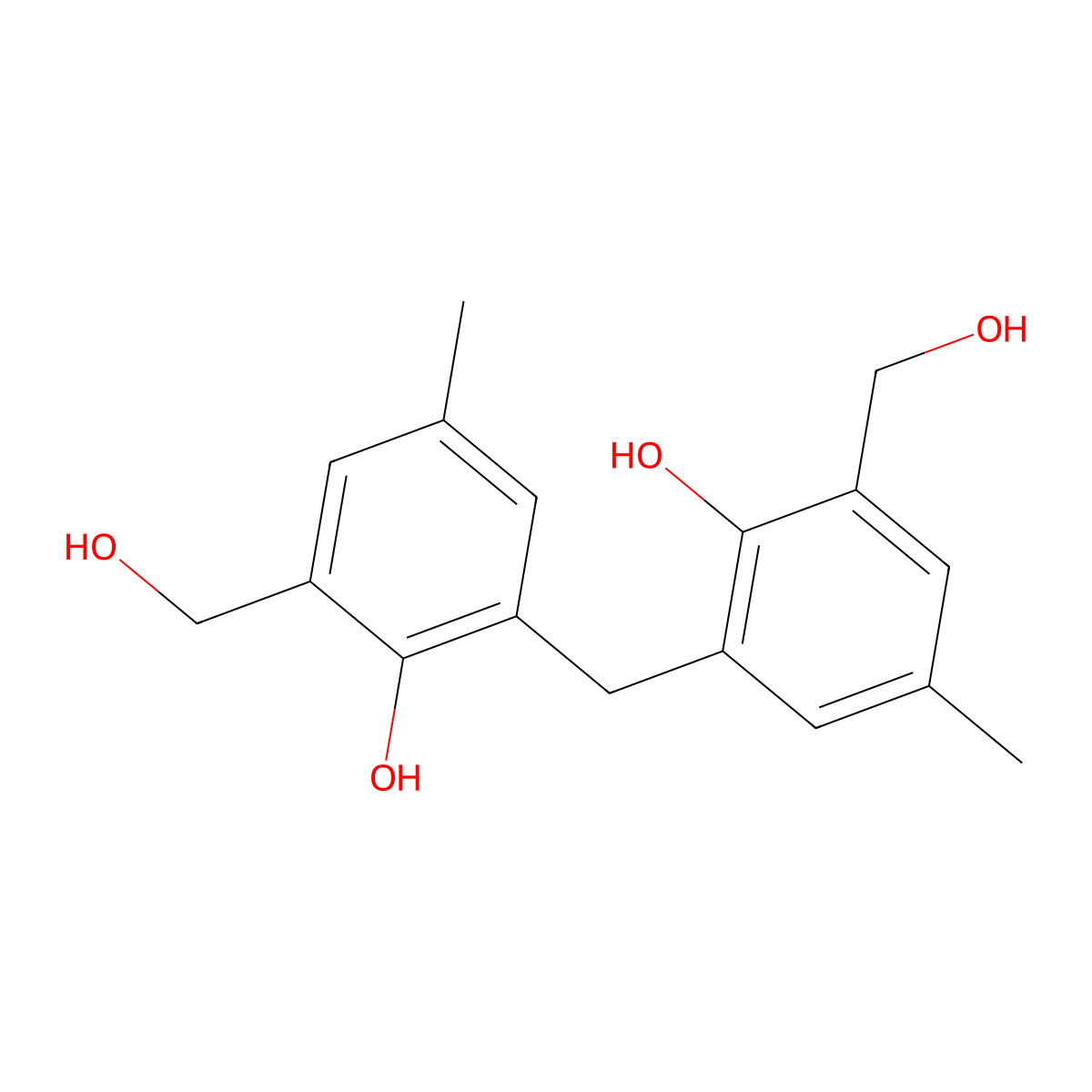 2,2'-Methylenebis[4-methyl-6-(hydroxymethyl)phenol] molecular structure, CAS 22247-58-1