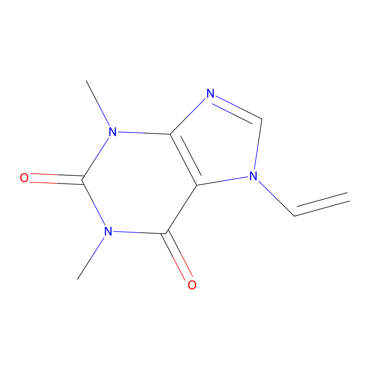 1H-Purine-2,6-dione, 7-ethenyl-3,7-dihydro-1,3-dimethyl- molecular structure, CAS 22247-84-3