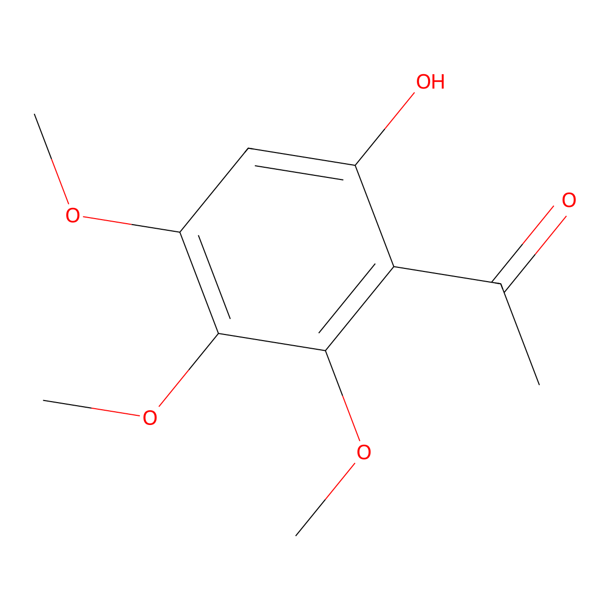 1-(6-Hydroxy-2,3,4-trimethoxyphenyl)ethan-1-one molecular structure, CAS 22248-14-2