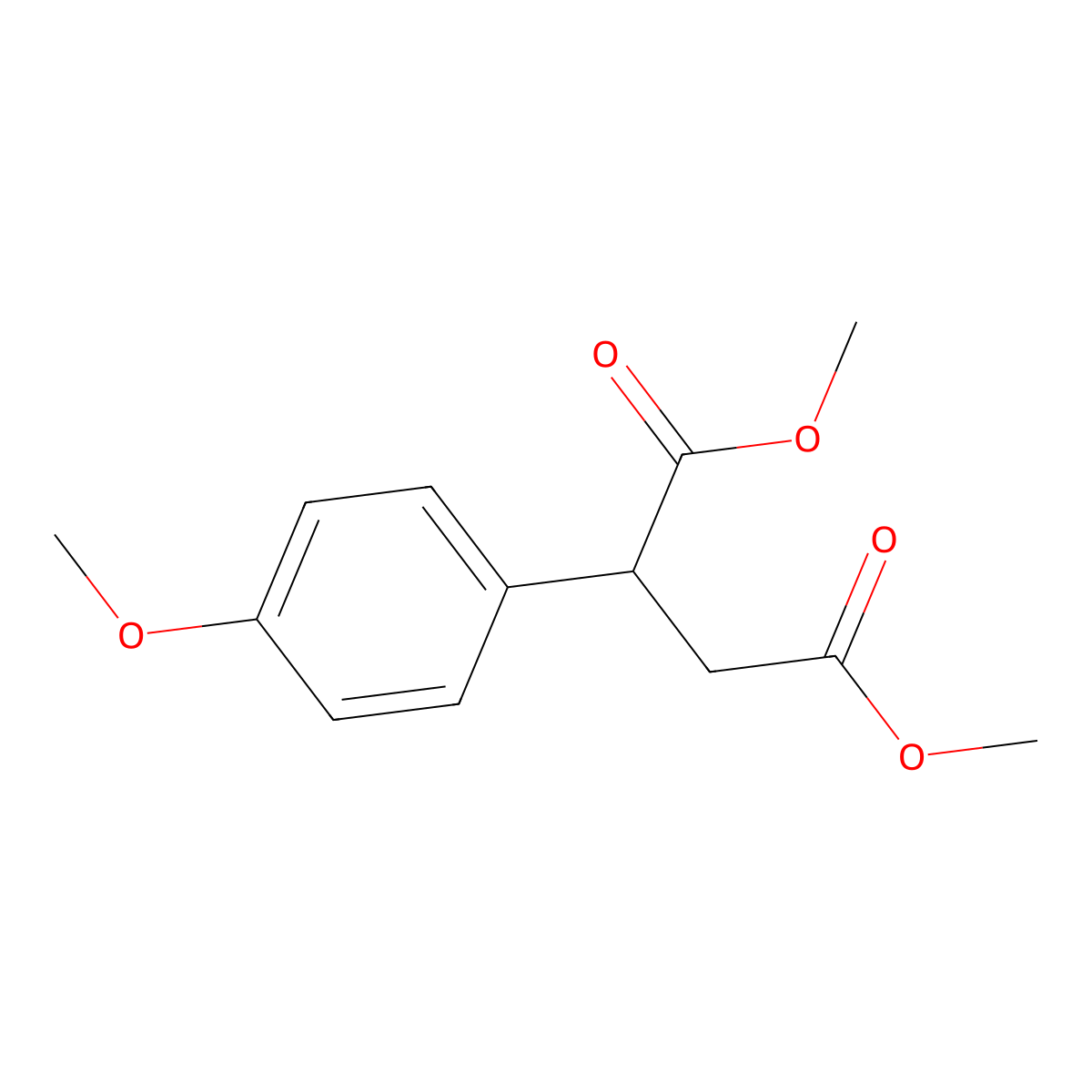 Dimethyl 2-(4-methoxyphenyl)succinate molecular structure, CAS 22248-26-6