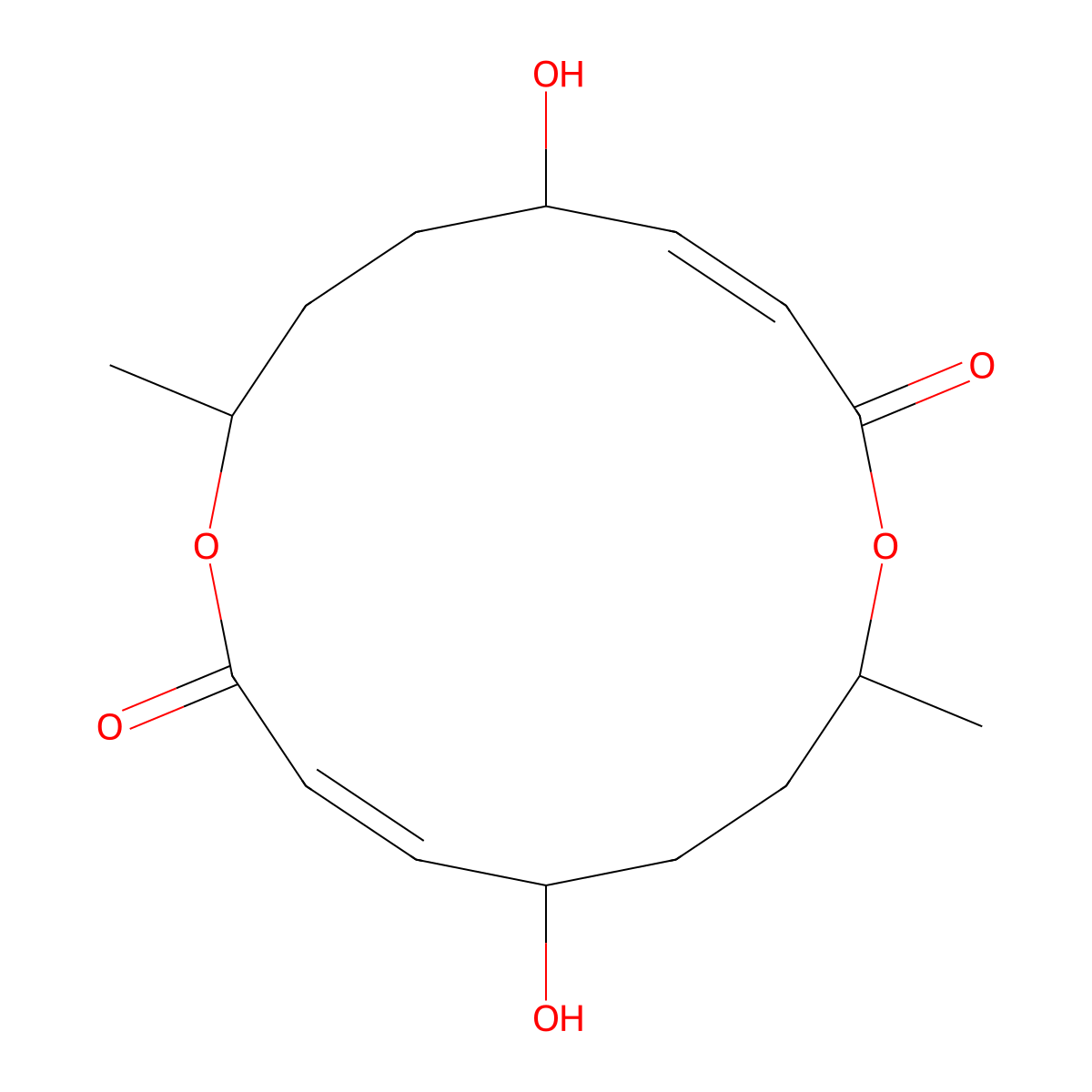 (5S,8R,13S,16R)-(-)-Pyrenophorol molecular structure, CAS 22248-41-5