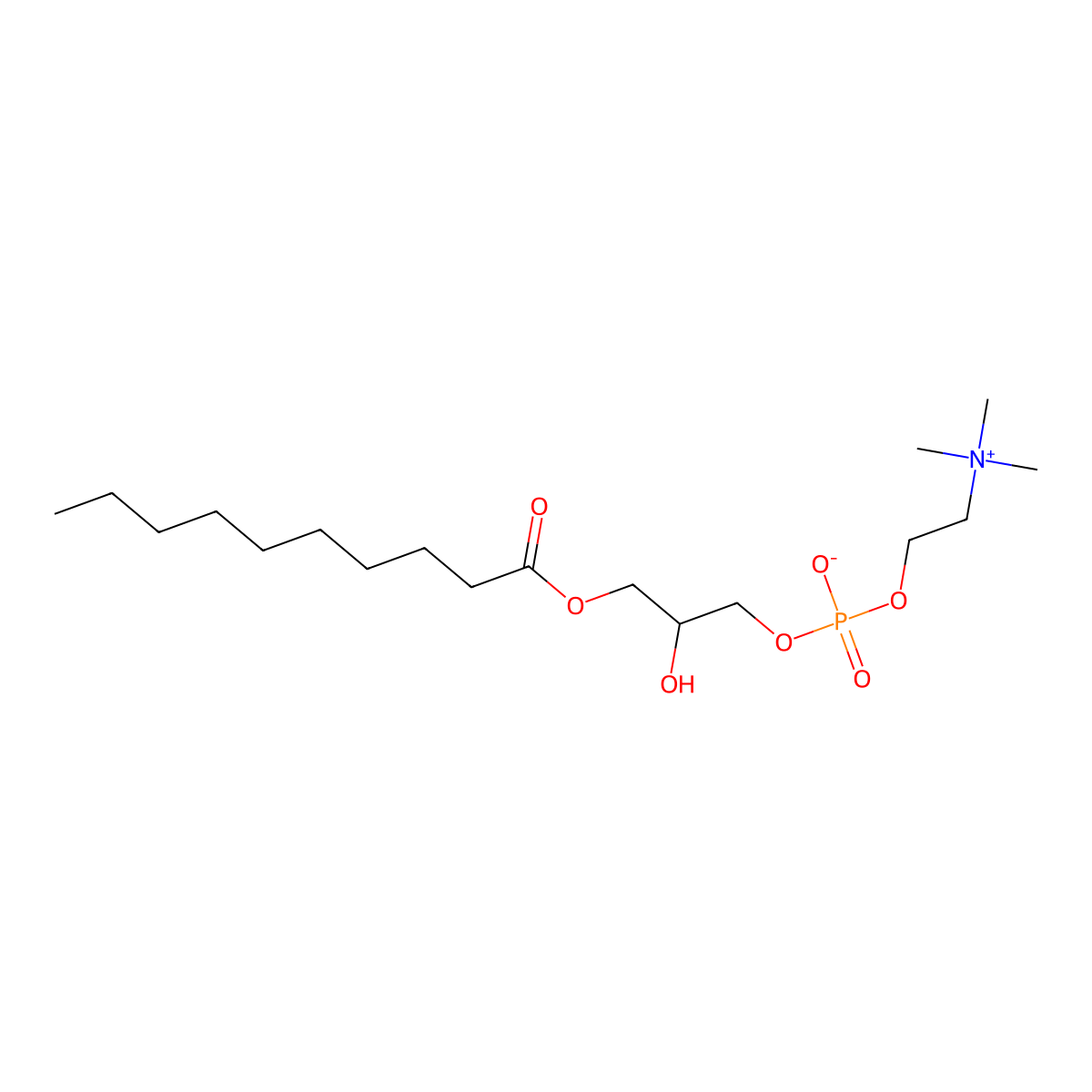 1-Decanoyl-sn-glycero-3-phosphocholine molecular structure, CAS 22248-63-1