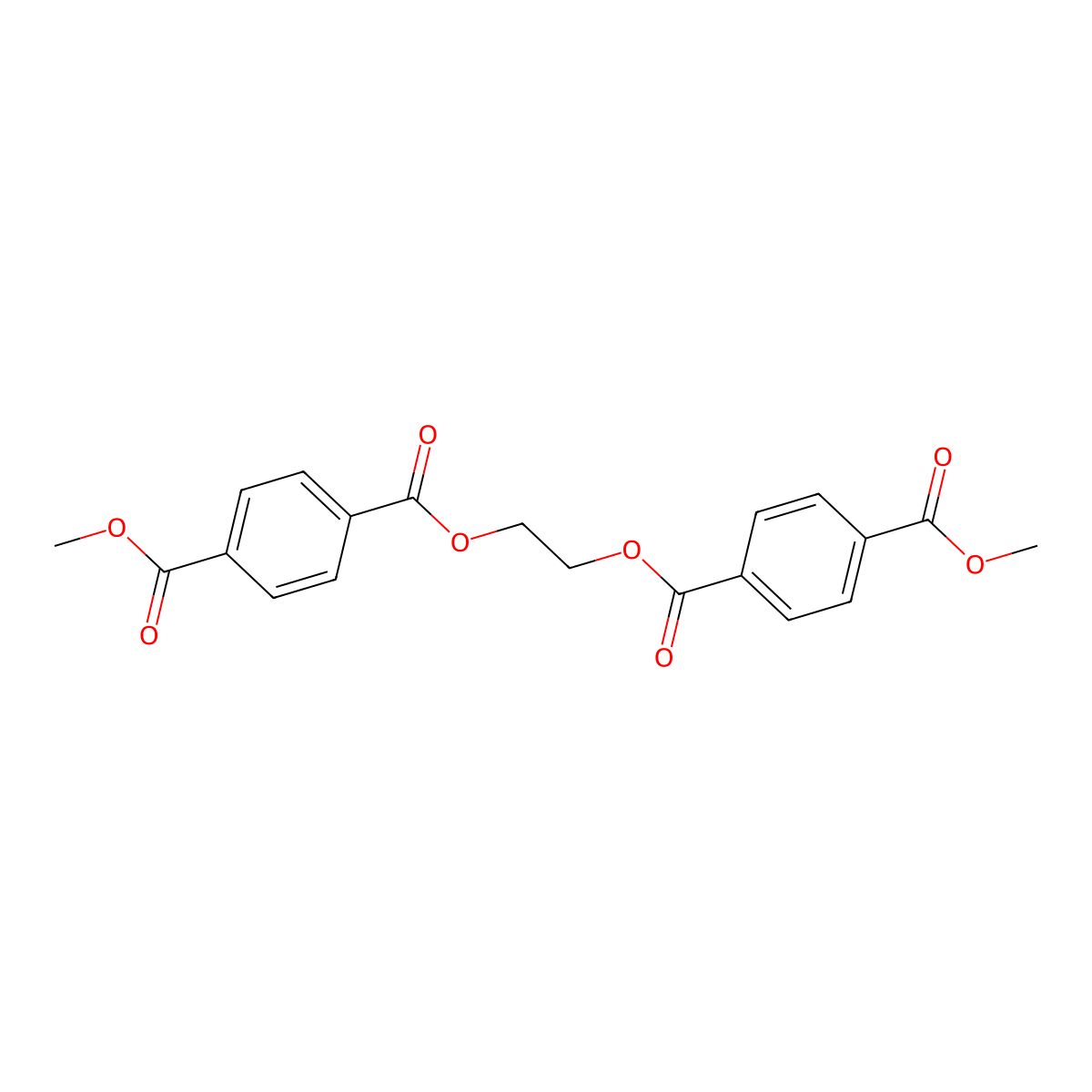 O,O'-(Ethane-1,2-diyl) dimethyl diterephthalate molecular structure, CAS 2225-04-9